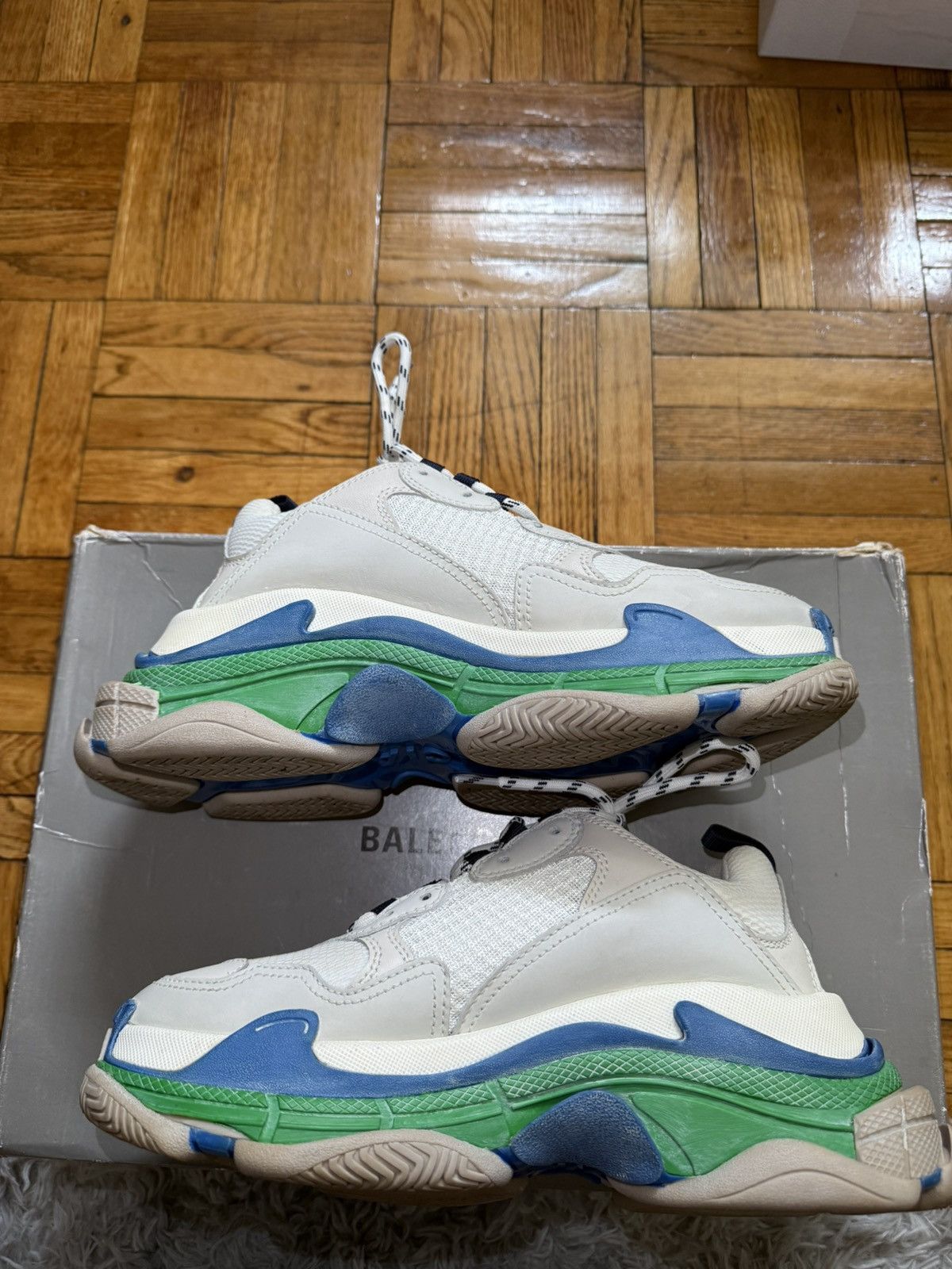 Balenciaga Balenciaga Triple S Sneaker - White / Blue / Green Size US 6 / EU 39 - 6 Thumbnail