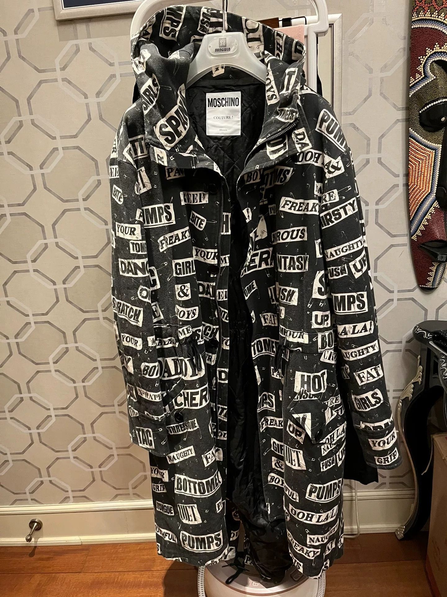 Moschino Moschino Slogan Print Parka Coat Size US S / EU 44-46 / 1 - 1 Thumbnail