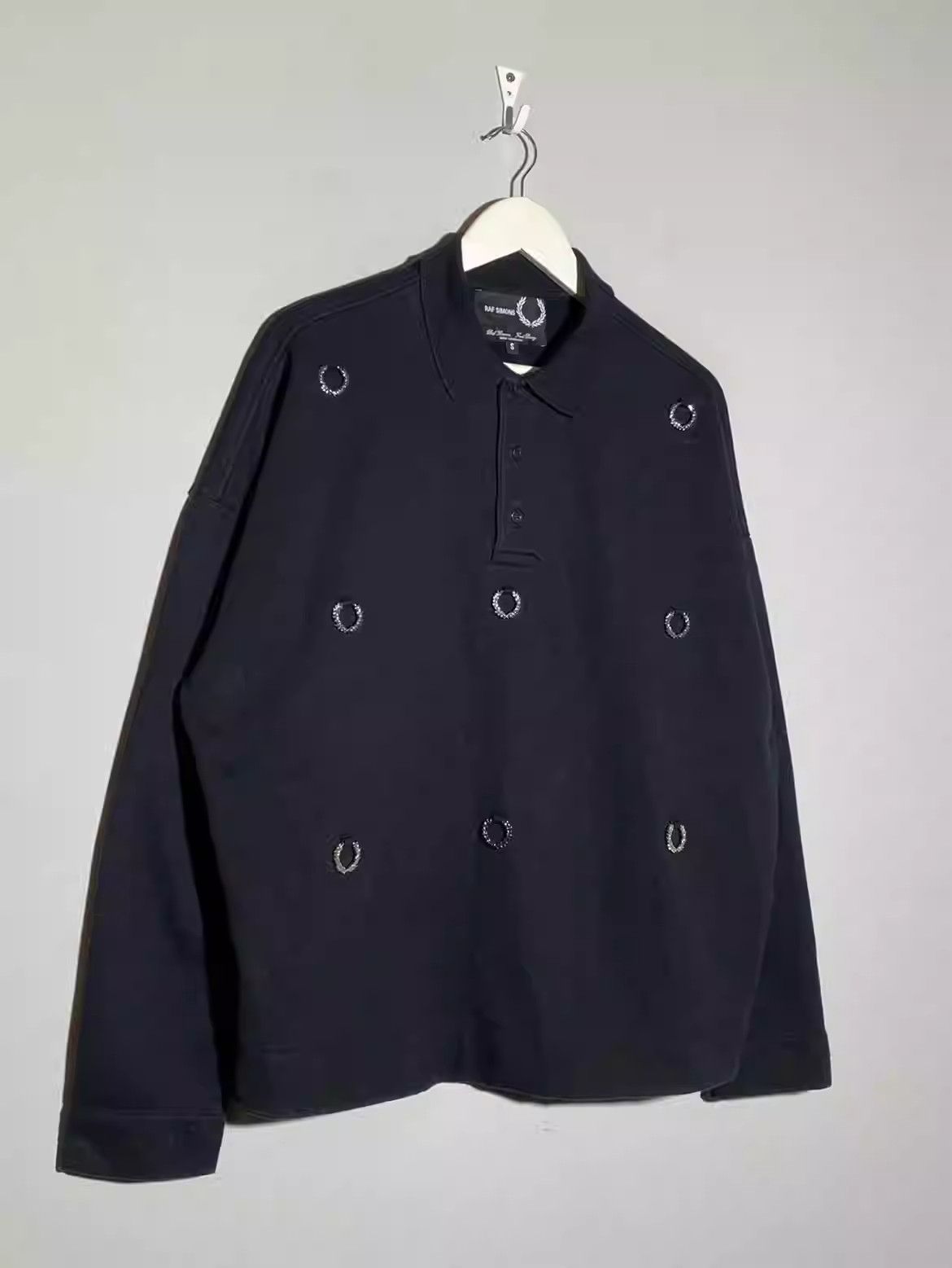 Raf Simons × Fred Perry oversized metal logos sweatshirt