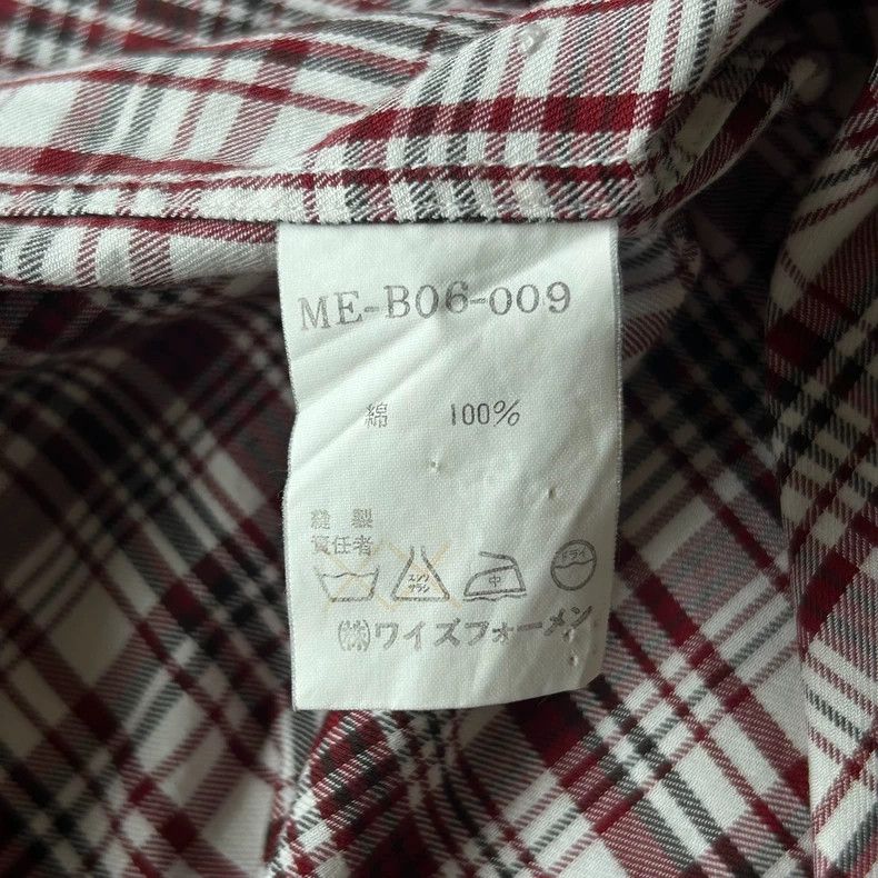Yohji Yamamoto Yohji Yamamoto size os 90s Red and White Plaid Vintage Shi Size US M / EU 48-50 / 2 - 6 Thumbnail