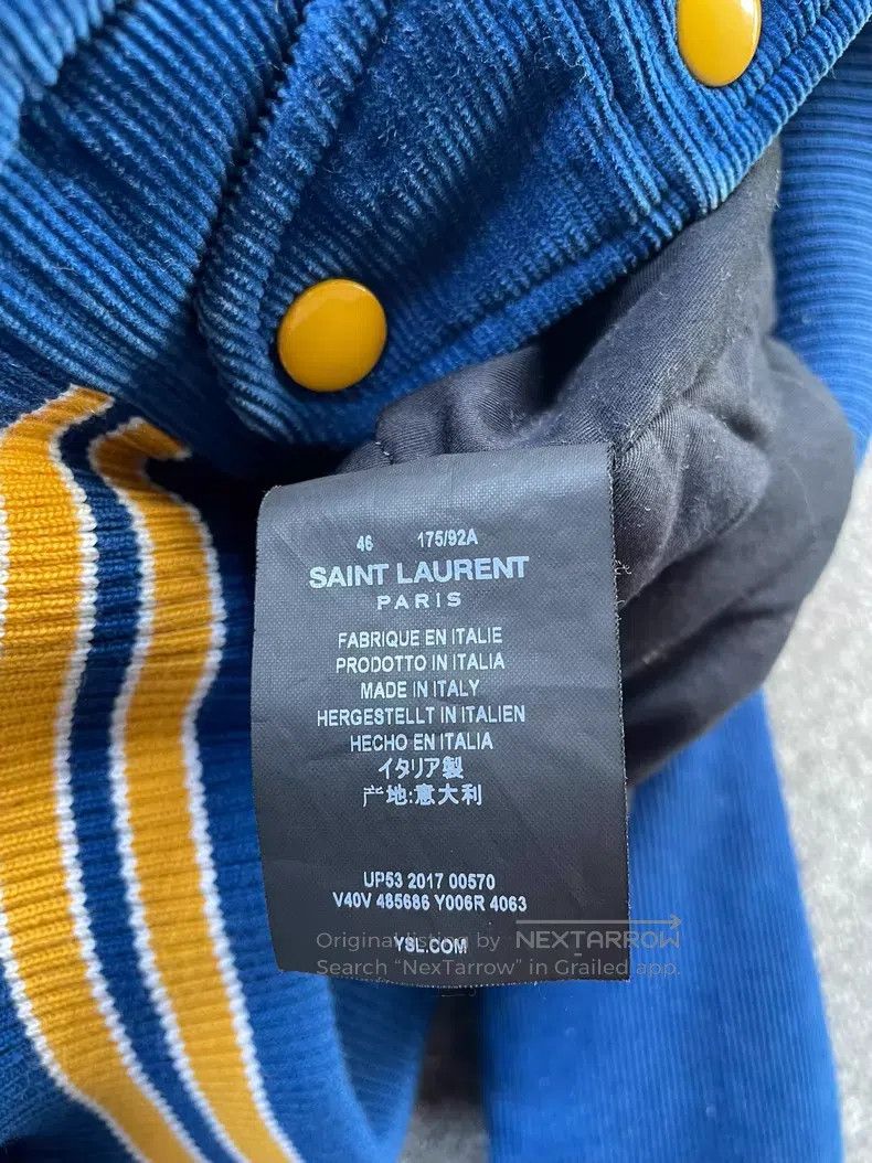 Saint Laurent Paris Saint Laurent Paris Embroidered Blue Corduroy Quilted Base Size US S / EU 44-46 / 1 - 7 Thumbnail