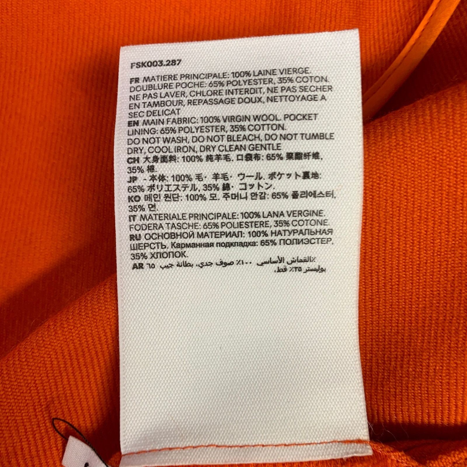 AMI Size S Orange Wool Twill Belted Wrap Mini Skirt Size 28" / US 6 / IT 42 - 5 Thumbnail