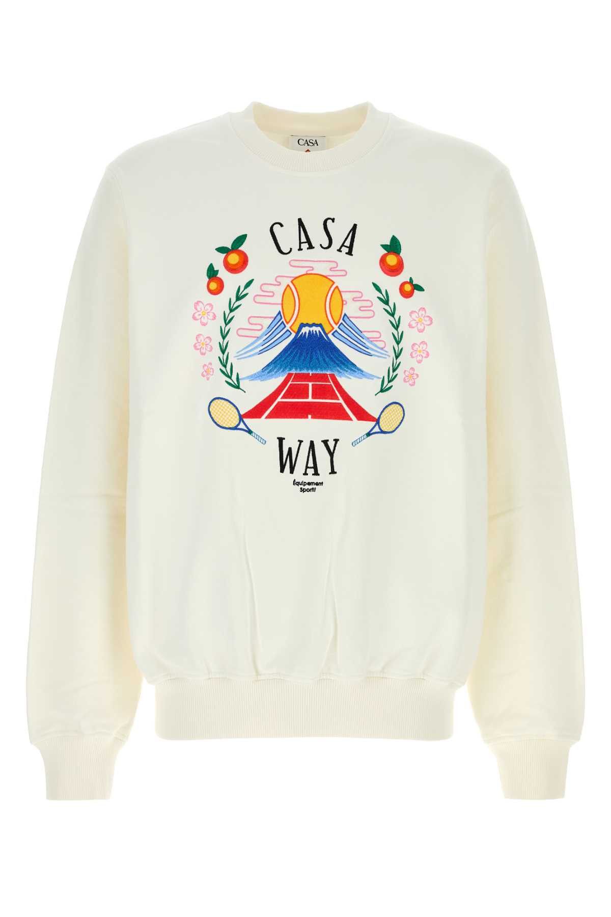 Casablanca White Cotton Sweatshirt Size US S / EU 44-46 / 1 - 1 Thumbnail
