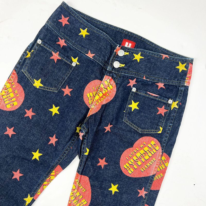 Hysteric Glamour 90s Hysteric Glamour Heart & Star Print Jeans - w27" Size 27" / US 4 / IT 40 - 4 Thumbnail