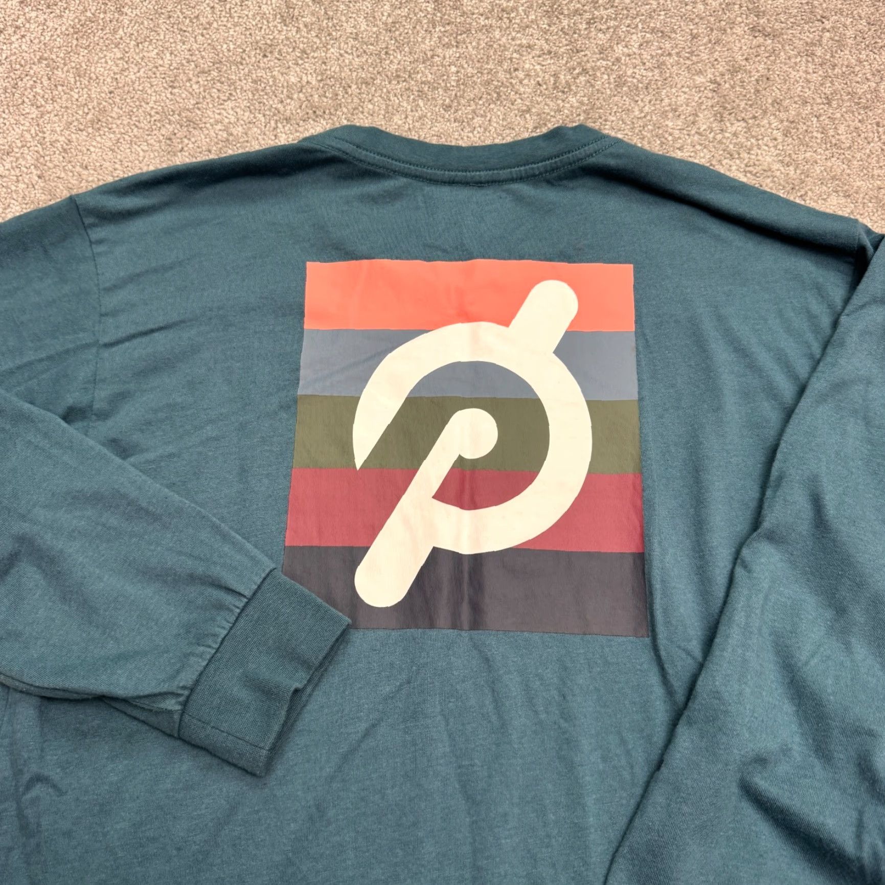 Rainbow Peloton Rainbow Graphic Long Sleeve T-Shirt Mens Small Teal Green Crew Neck Tee - Green - Peloton Shirt - Mens S - Rainbow Colors - 90s Vibe Theme Size US S / EU 44-46 / 1 - 5 Thumbnail