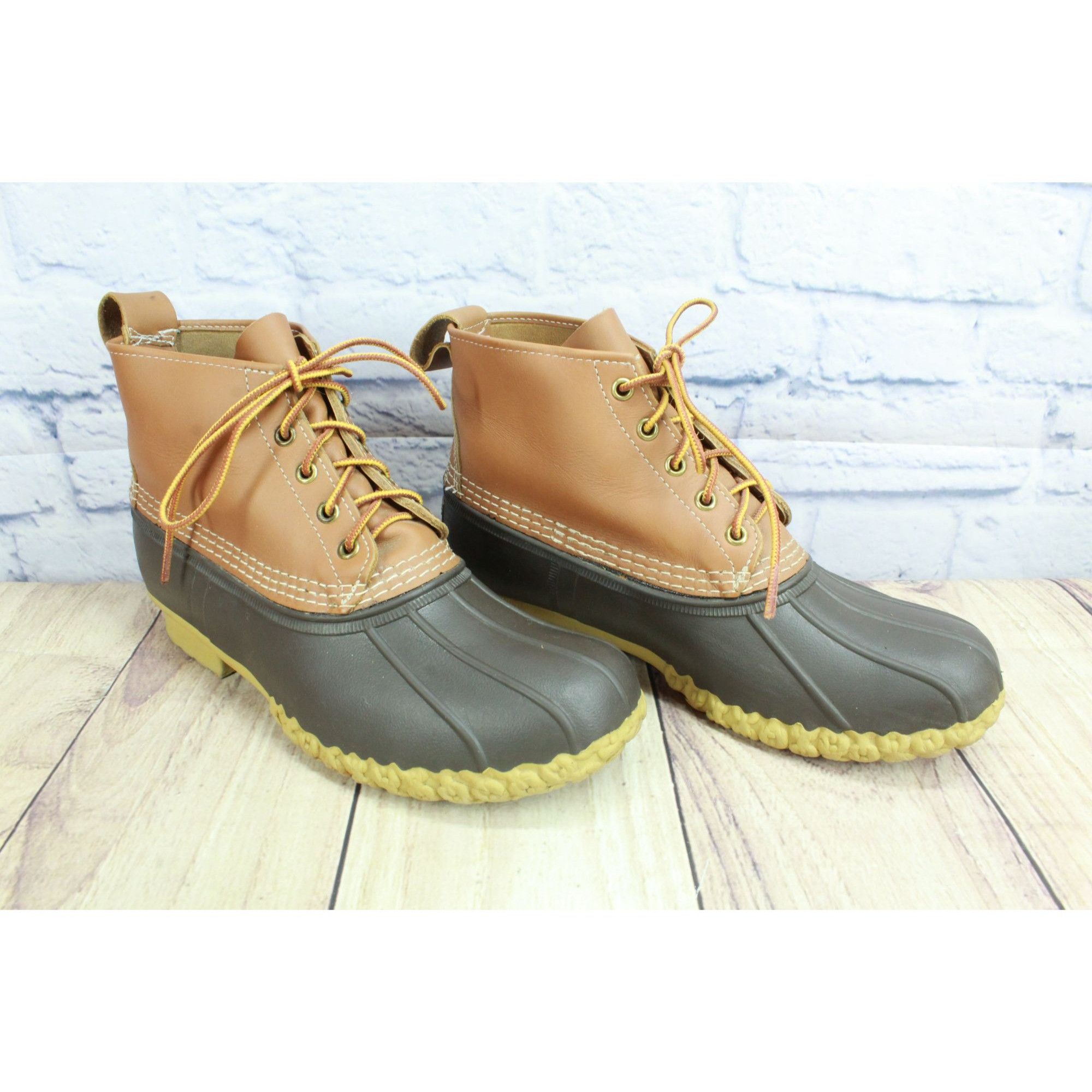 L.L. Bean × Leather LL Bean Women's Leather Unlined Ankle Duck Boots Size 10 M Size US 10 / IT 40 - 3 Thumbnail