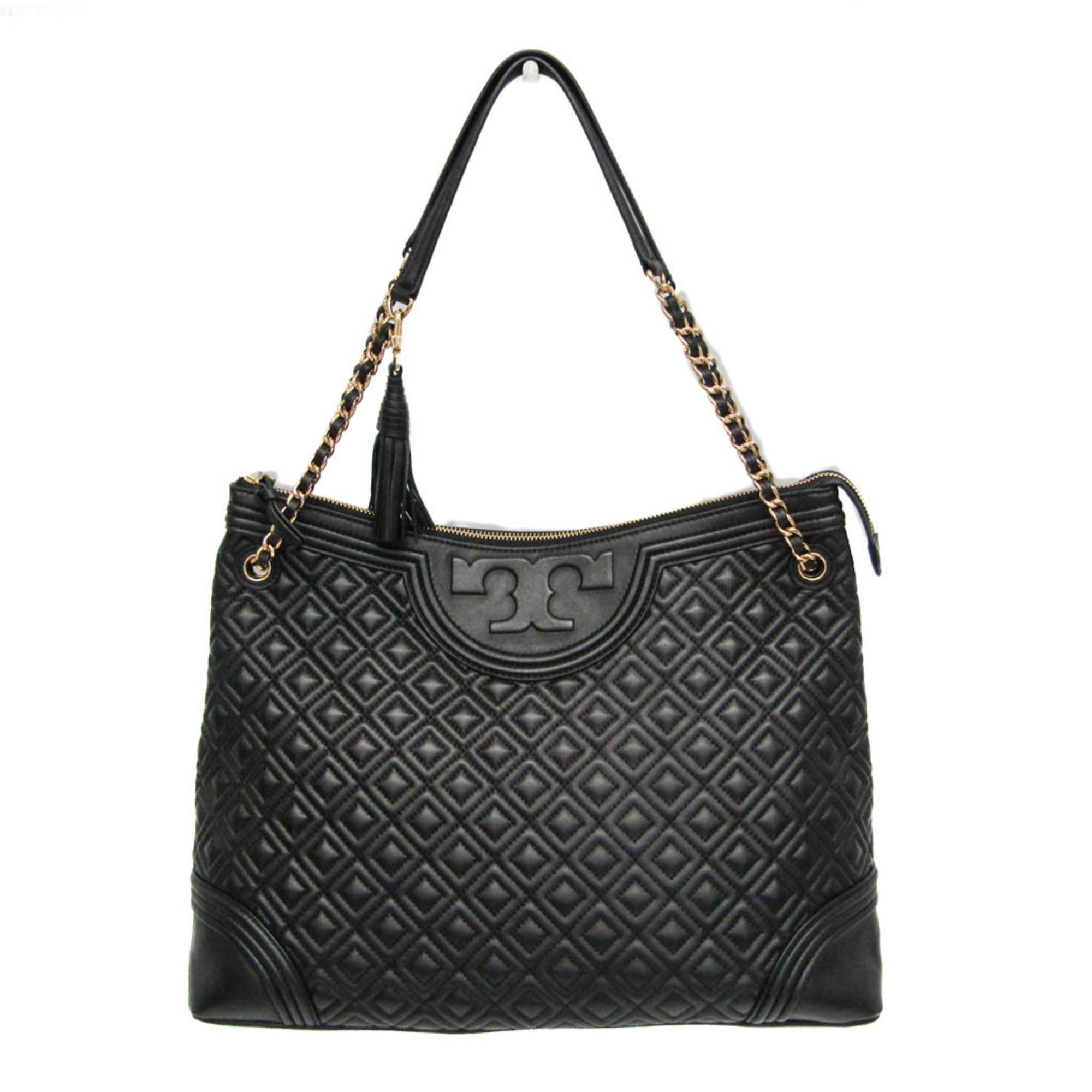 Tory Burch Tory Burch Quilted Chain Shoulder Bag Women's Leather Tote Bag Black Size ONE SIZE - 1 Thumbnail