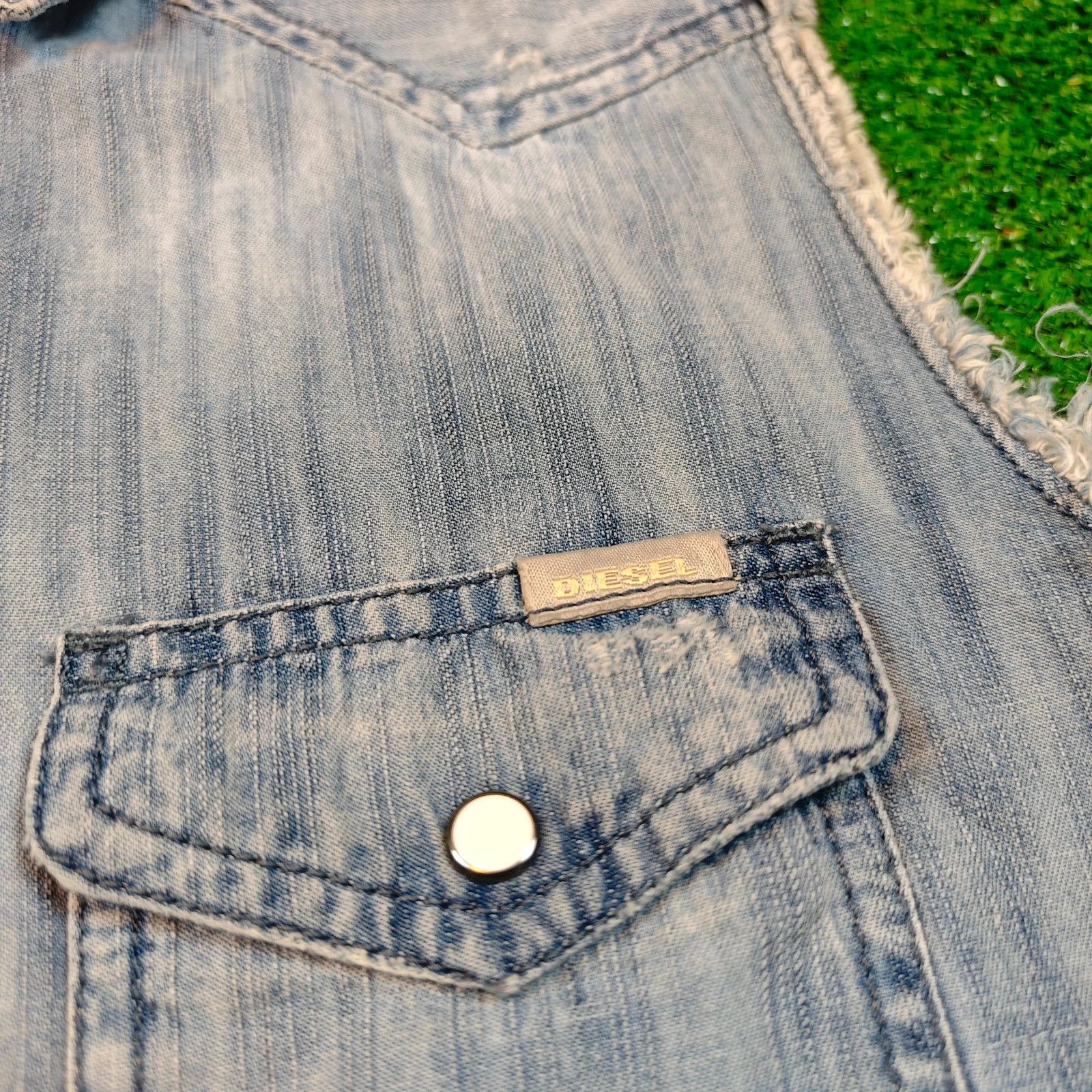 Diesel Diesel Denim Jacket vest womens XS pearl snap collared Size XS / US 0-2 / IT 36-38 - 10 Thumbnail