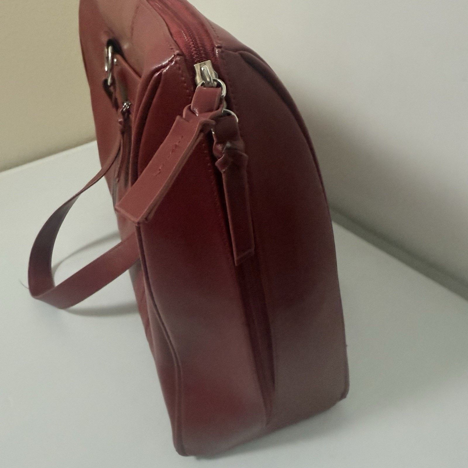 Other Franklin Covey Leather Bag Red Expandable Briefcase Laptop Size ONE SIZE - 3 Thumbnail