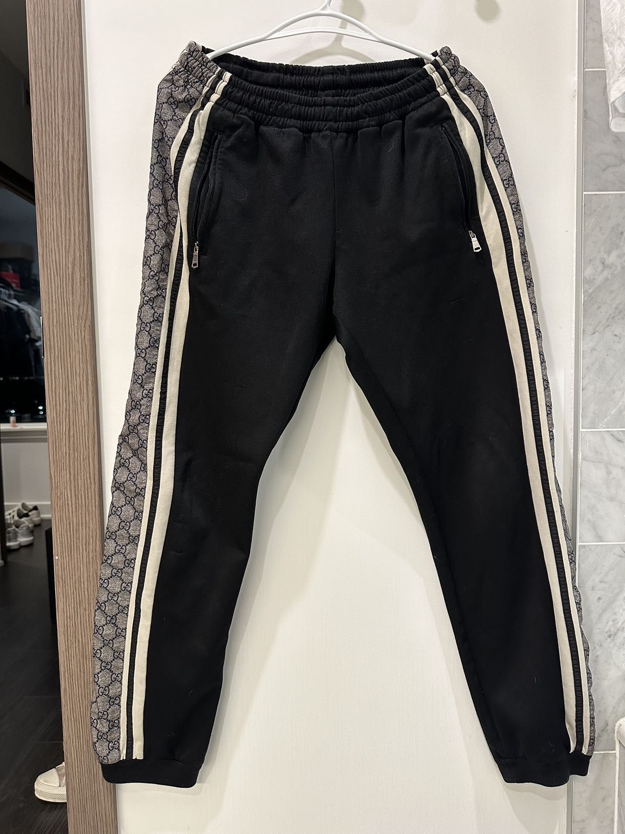 image of Gucci Loose Technical Jersey Jogging Pant in Black, Men's (Size 30)