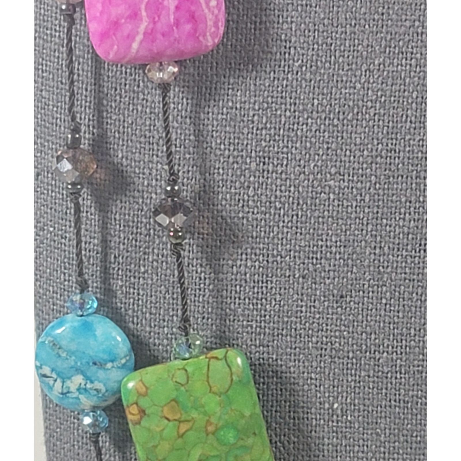 Other Multi Colored Real Stones & Glass Beads 18" Necklace Elegant Size ONE SIZE - 5 Thumbnail