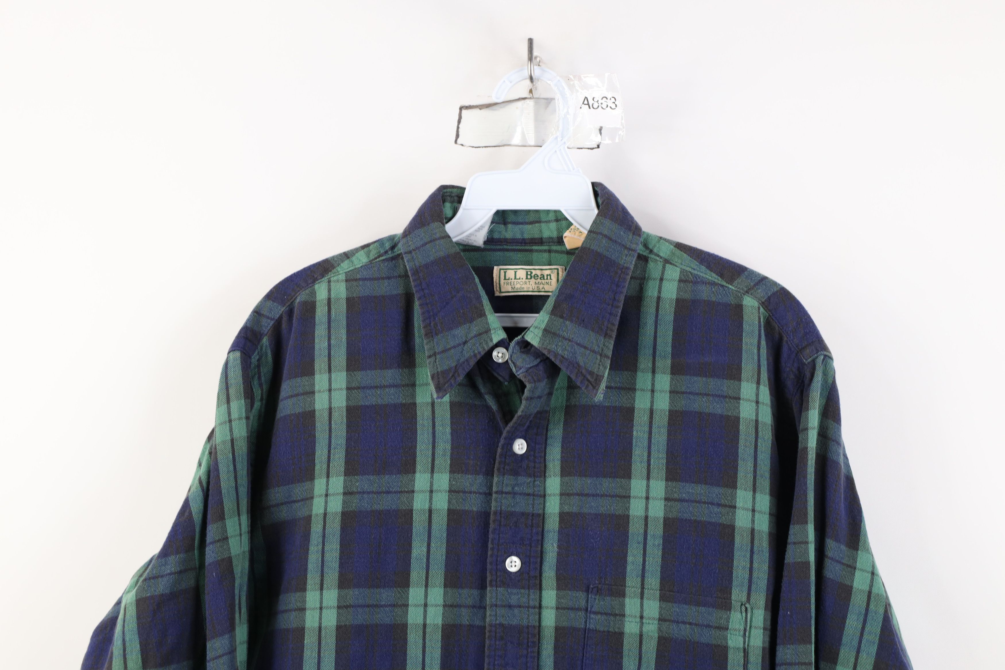 L.L. Bean Vintage 70s LL Bean Flannel Collared Button Shirt USA Size US L / EU 52-54 / 3 - 2 Thumbnail