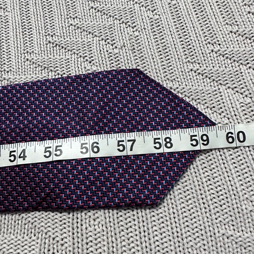 Barneys New York Barneys navy micro herringbone Italian silk tie Size ONE SIZE - 4 Thumbnail