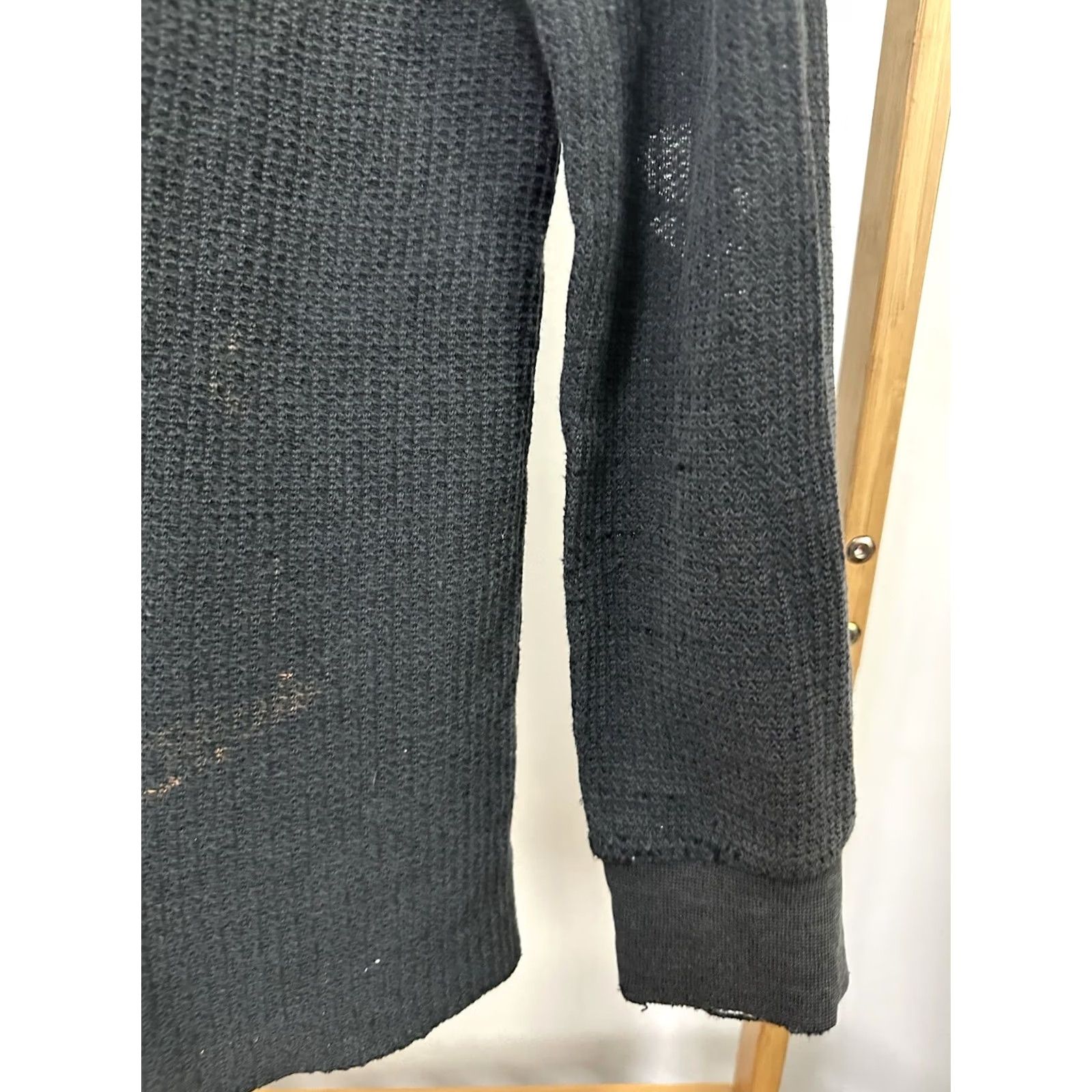 Vintage VTG 80s Black Faded Paper Thin Burnout Worn Grunge Thrashed LS Hensley Shirt XL Mens XL Black Size US XL / EU 56 / 4 - 5 Thumbnail