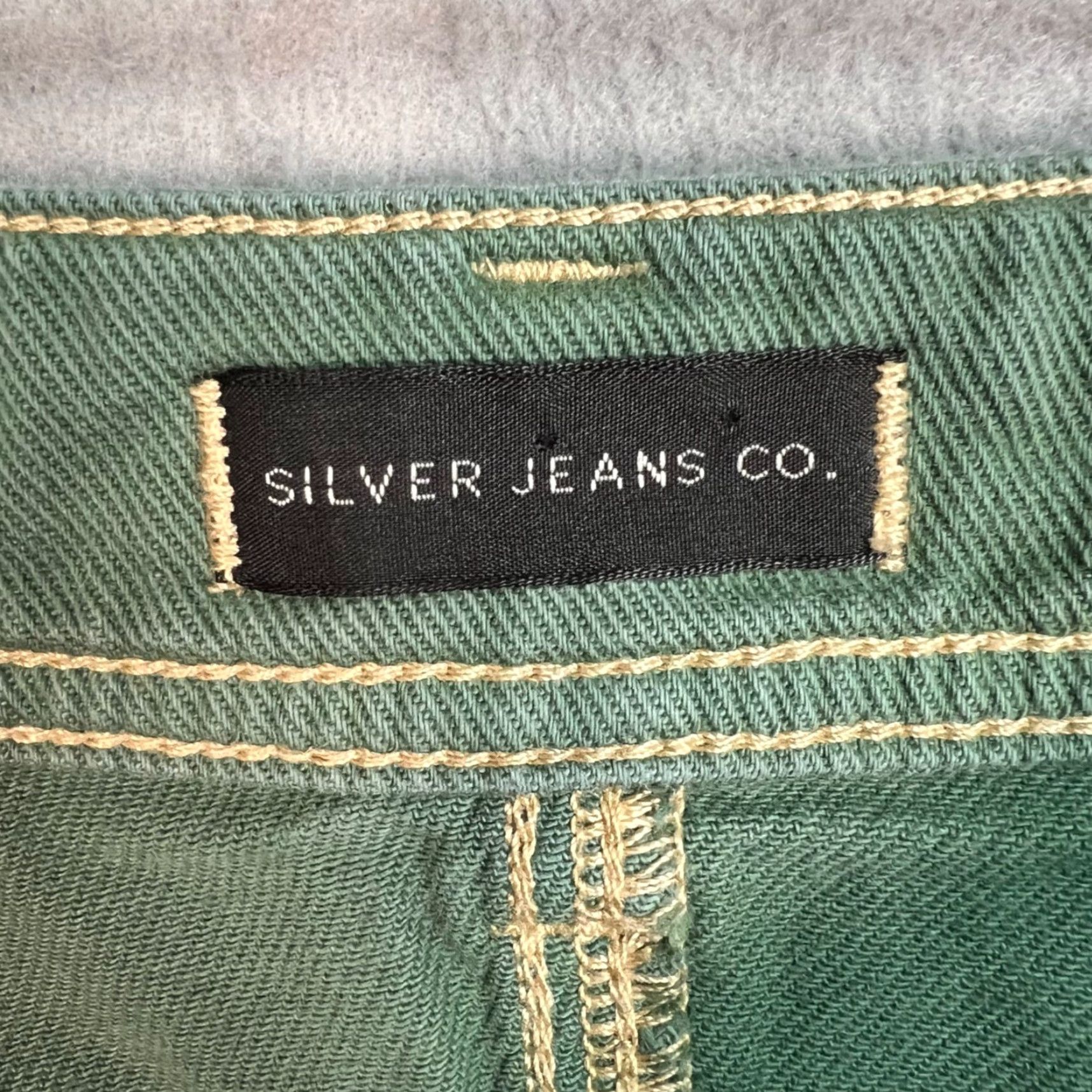 Silver Jeans Co. Silver Jeans Co. Womens Jeans 26 x 29 Green Carpenter Relaxed Fit 5-Pocket Denim Cotton Blend Vintage No Size 30" / US 8 / IT 44 - 3 Thumbnail
