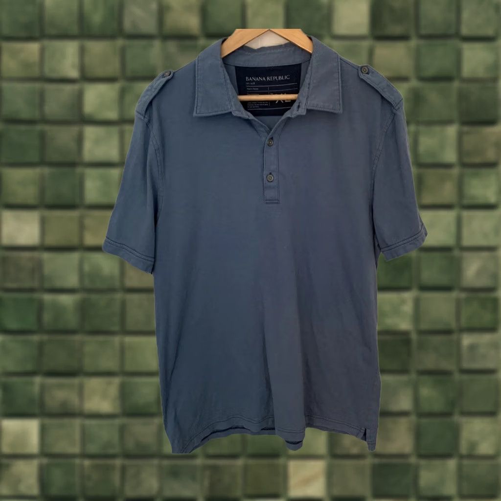 Banana Republic VINTAGE Banana Republic Polo Shirt Mens Short Sleeve 100% Cotton XL Blue Shirt Mens Size US XL / EU 56 / 4 - 1 Thumbnail