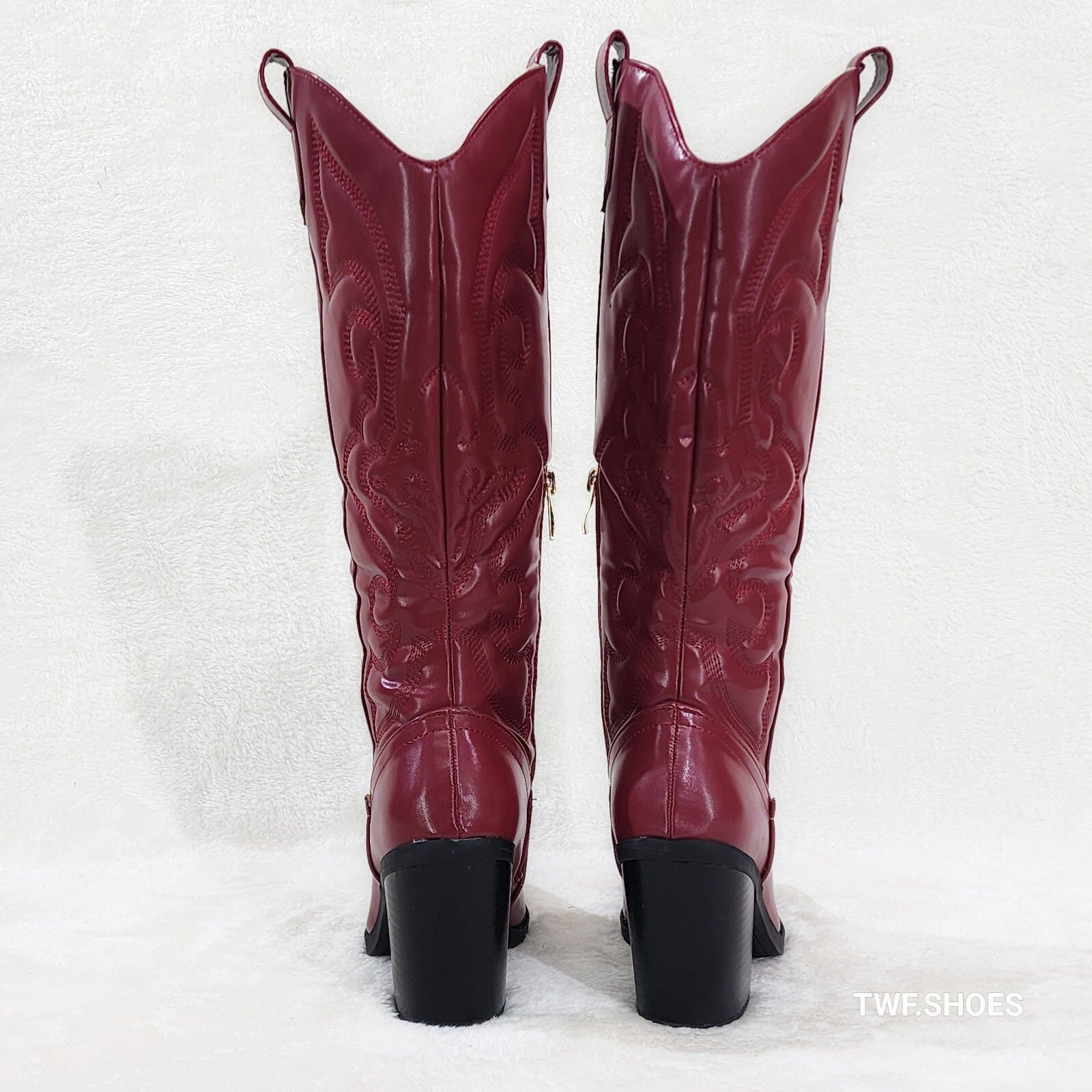 Other Electric Cowboy Burgundy Matte Western Knee High Cowgirl Boo Size US 6.5 / IT 36.5 - 3 Thumbnail