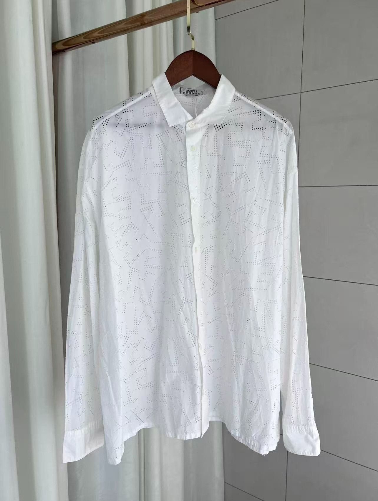 Hermes Hermes Hollow Out Cotton Shirt Uni Size US M / EU 48-50 / 2 - 1 Thumbnail