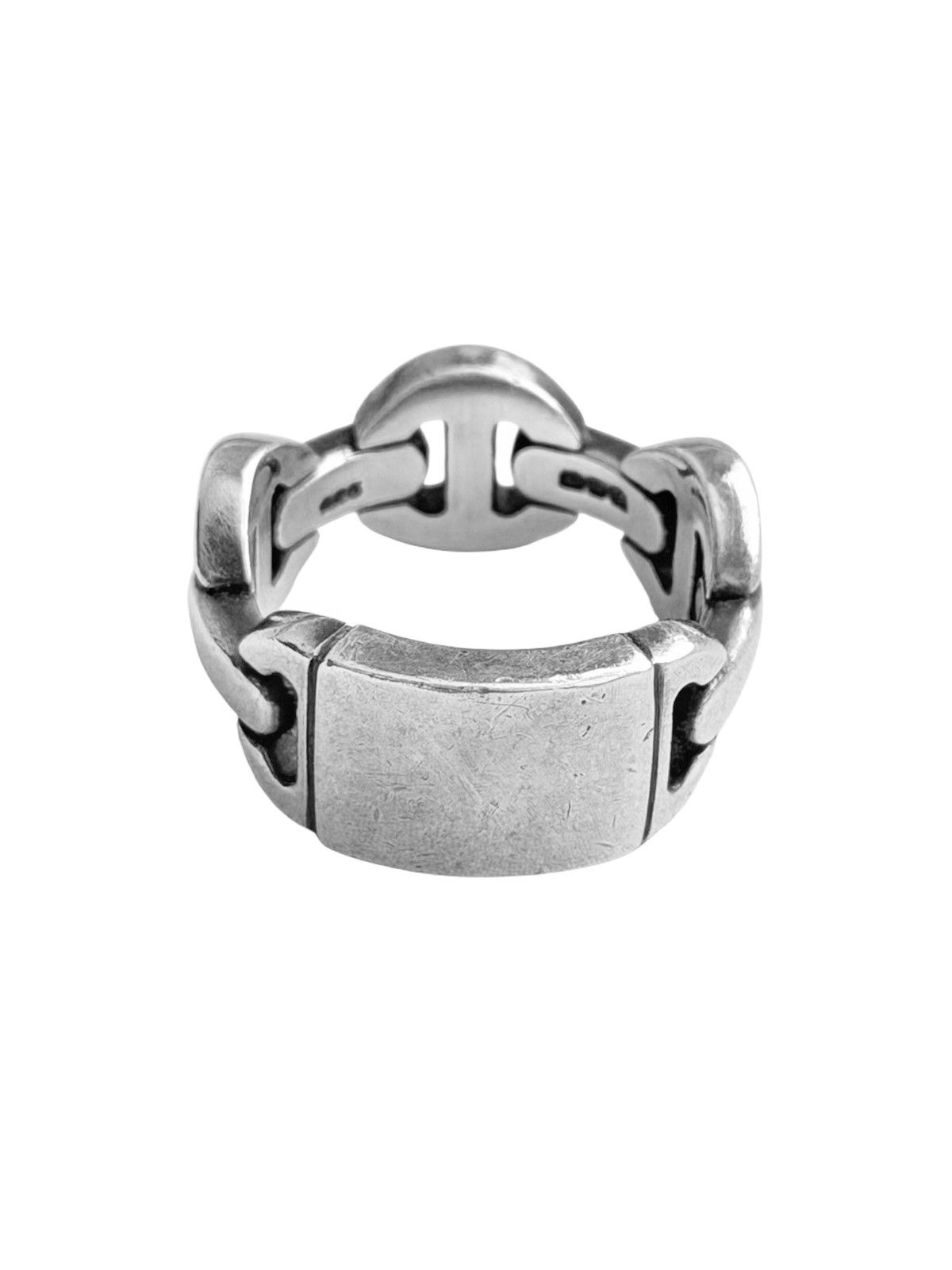 Hoorsenbuhs Brute Classic Tri-link Monogram Silver Ring Size ONE SIZE - 1 Thumbnail