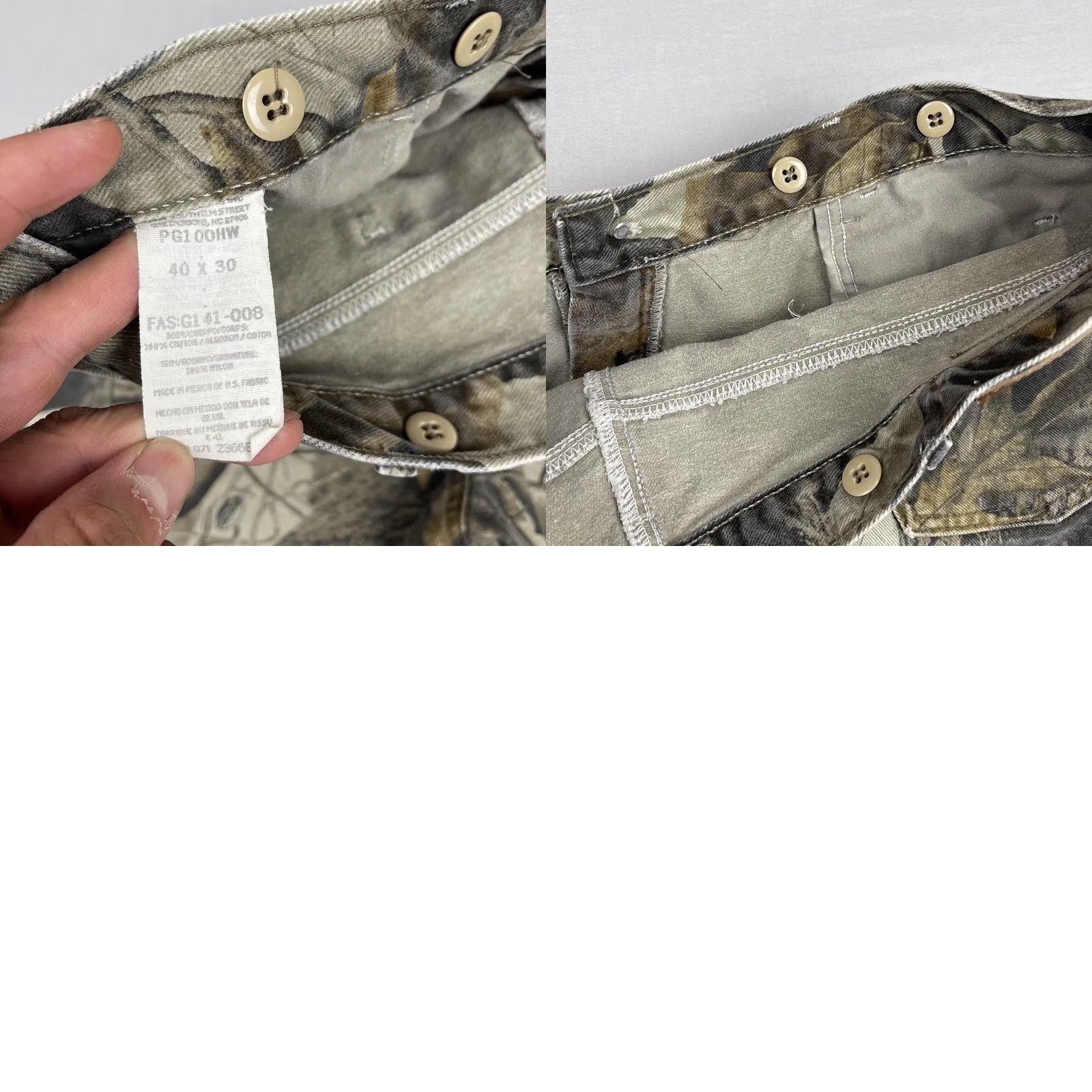 Wrangler VINTAGE Wrangler Pro Gear Pants Mens 40x30 RealTree Woodland Camo Brush Guard Hunting Jeans 5-Pocket Mens Green Camouflage Denim Cotton Wool? Size US 40 / EU 56 - 10 Thumbnail
