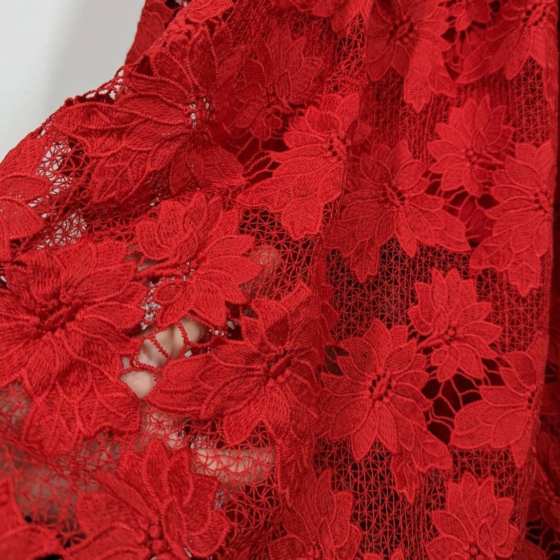 NICHOLAS NICHOLAS Rouleau Red Lace Sleeveless V-Neck Midi Dress 6 Size M / US 6-8 / IT 42-44 - 5 Thumbnail