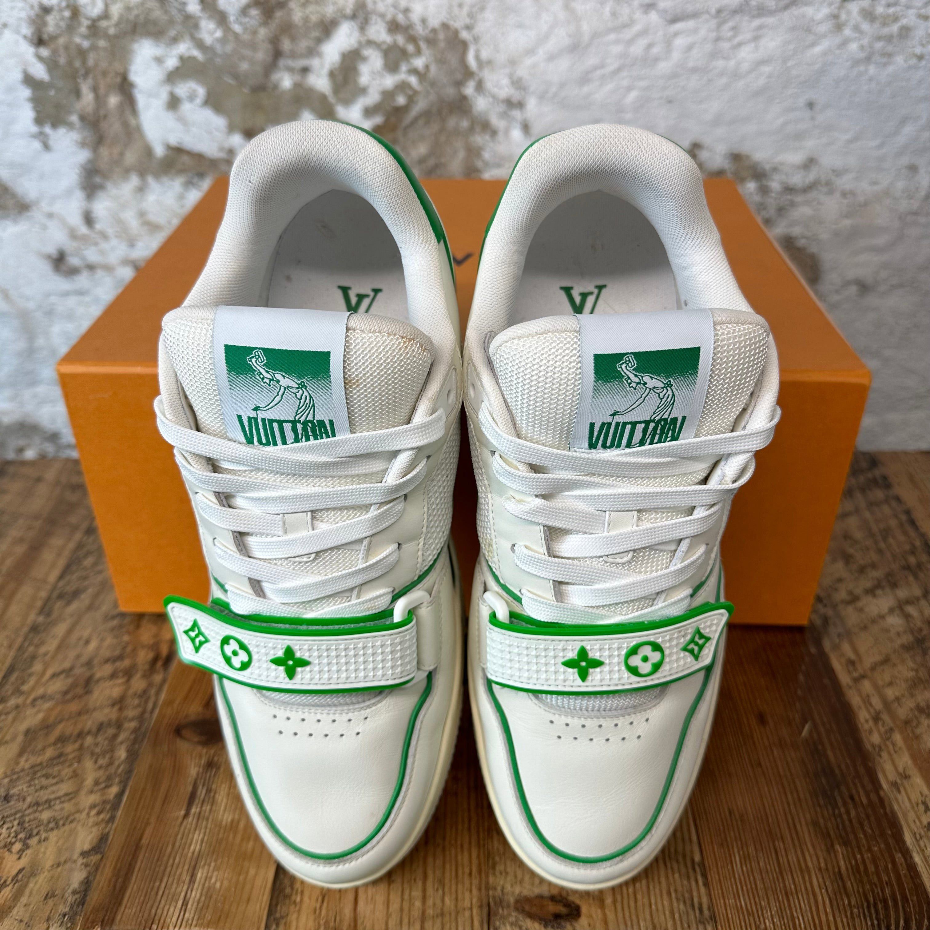 Louis Vuitton Louis Vuitton Green White Strap Trainer Sz 7.5 (6LV) Size US 7.5 / EU 40-41 - 3 Thumbnail