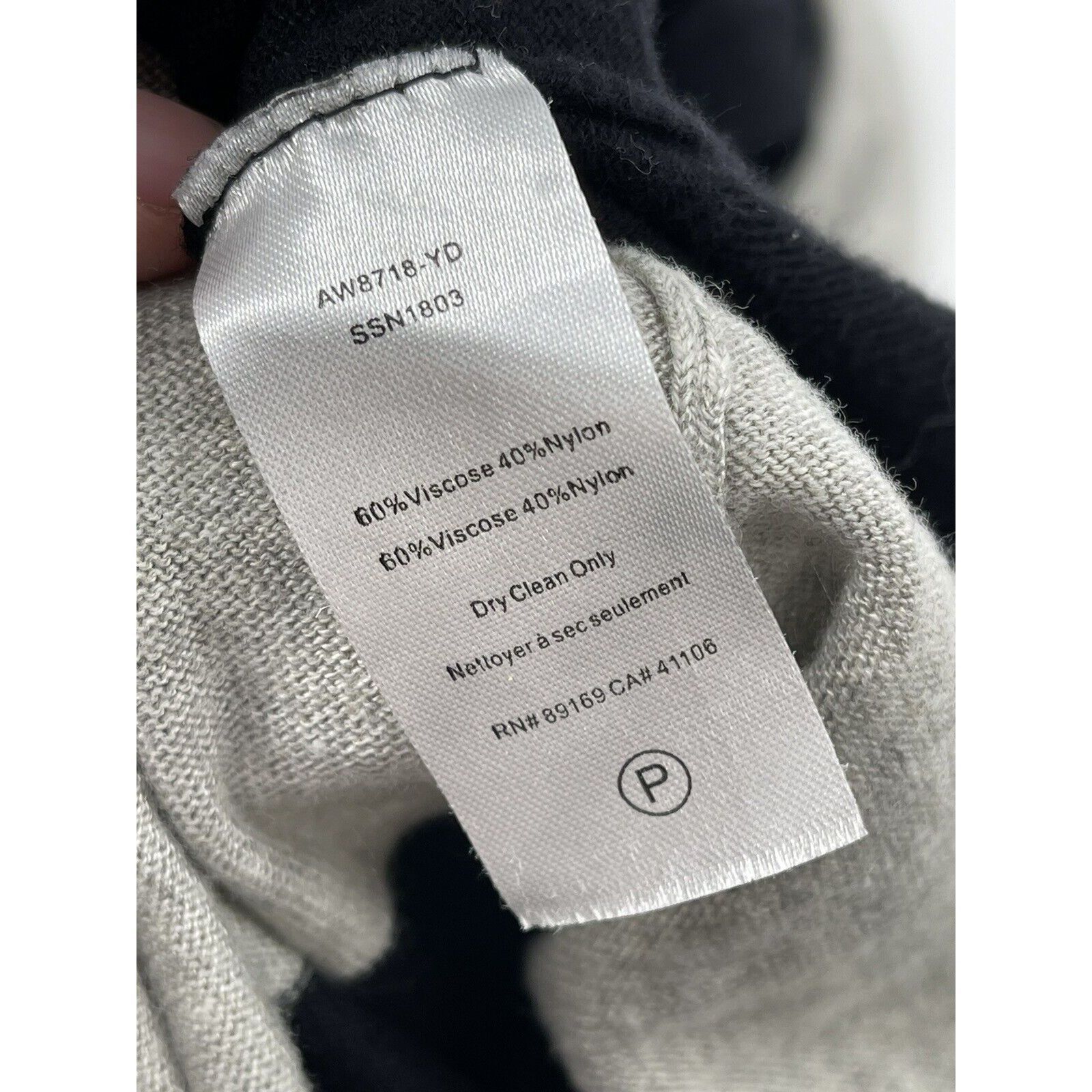 ATM Anthony Thomas Melillo ATM Rugby Stripe Sweater Dress 3/4 Sleeve Black Heather Gray Size S / US 4 / IT 40 - 7 Thumbnail