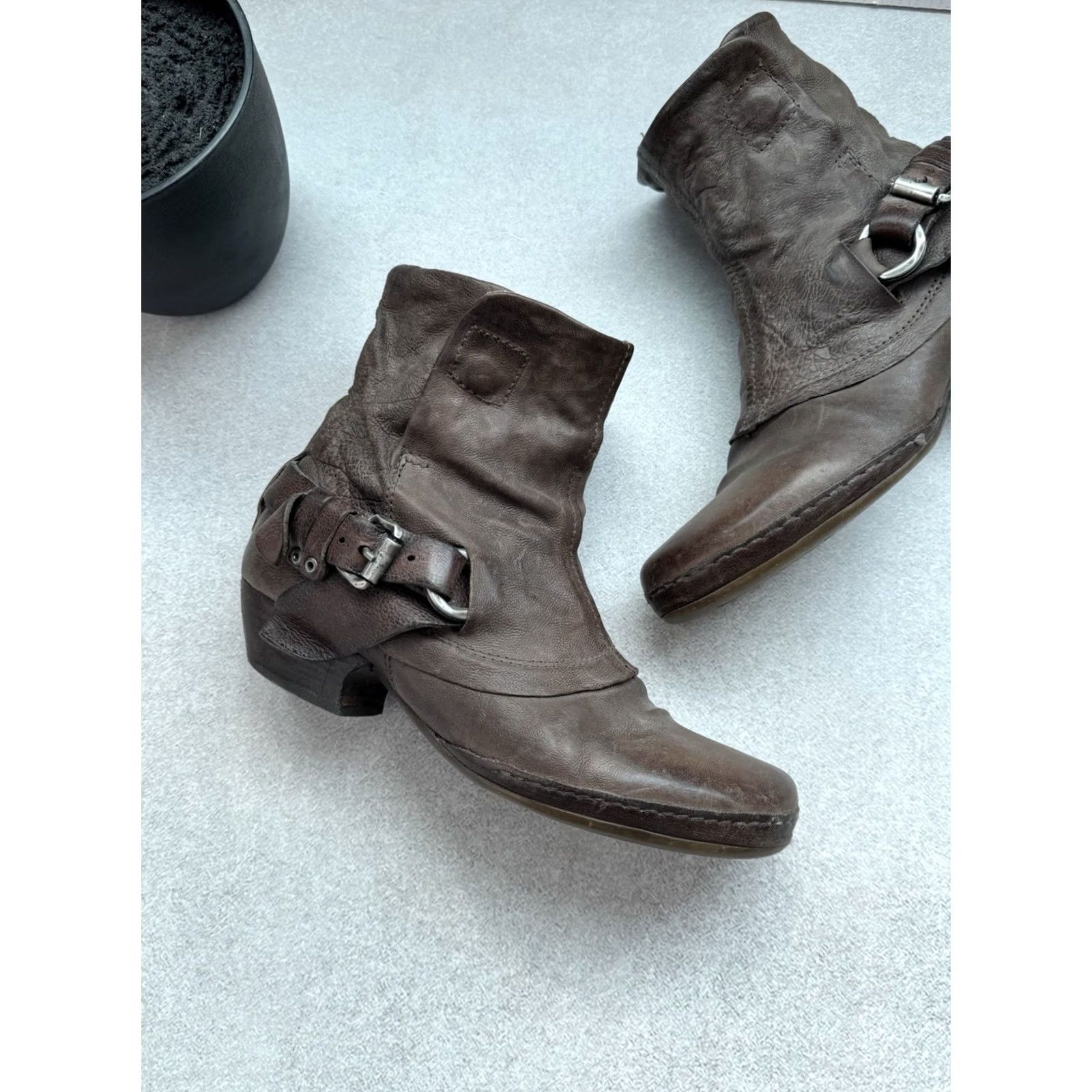 A.S.98 VINTAGE A.S.98 Airstep Ankle Leather Biker Boot Women Size 39 US 8.5 Brown Size US 9 / IT 39 - 3 Thumbnail