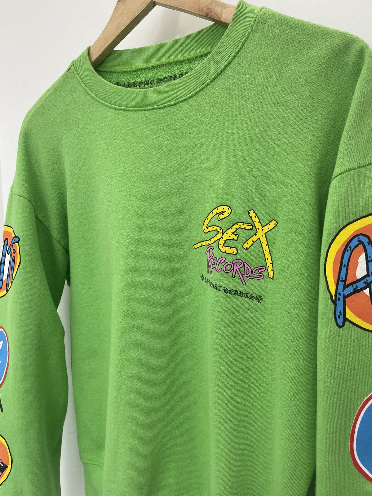 Chrome Hearts Chrome Hearts Matty Boy Sex Records Lime green Sweatshirt Size US S / EU 44-46 / 1 - 2 Thumbnail