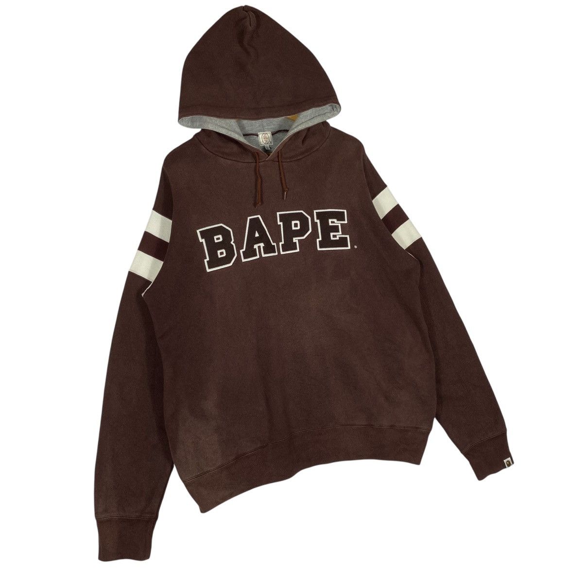 Bape Vintage BAPE Hoodie A Bathing Ape Brown College Logo Size US L / EU 52-54 / 3 - 3 Thumbnail