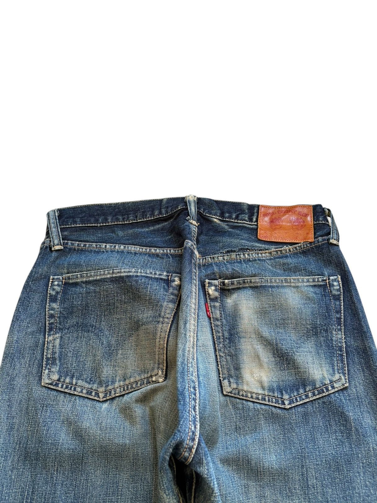 Full Count & Co. Vintage Full Count Selvedge Mud Wash Distressed Loose Jeans Size US 30 / EU 46 - 9 Thumbnail