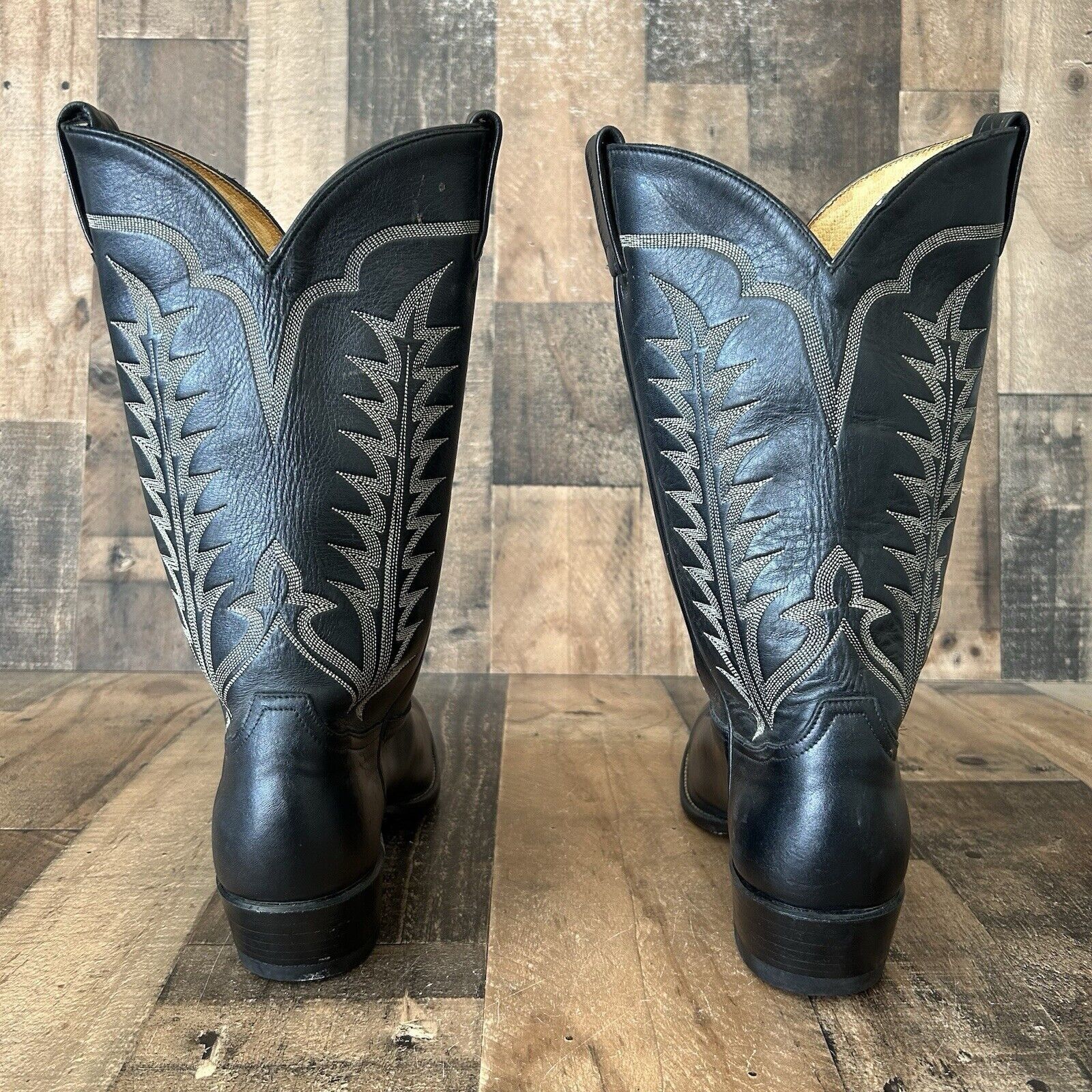 Tony Lama Tony Lama Vintage Classic Black Cowboy Boots Mens 11.5 D Size US 11.5 / EU 44-45 - 9 Thumbnail