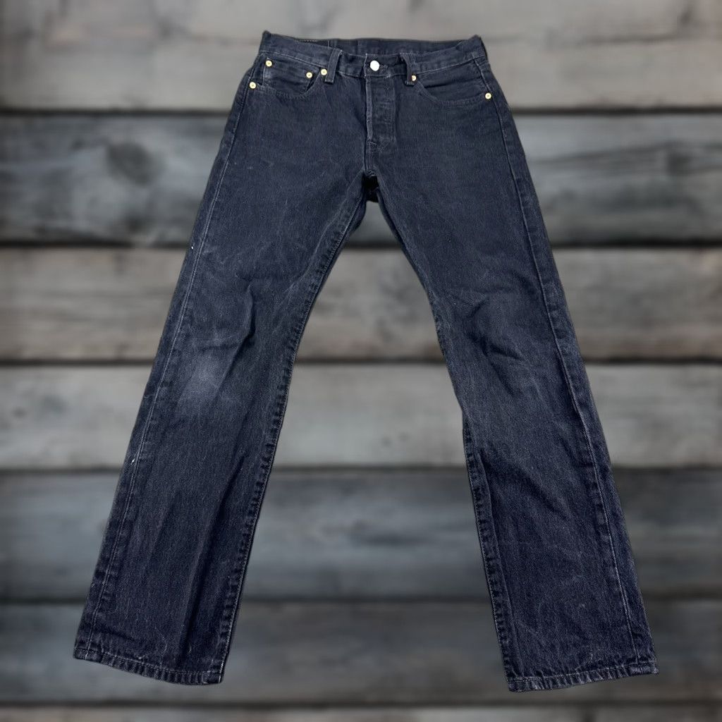 Levi's Levi's 501 Jeans Mens 30x32 Black Dark Wash Straight Leg Regular Fit Button Fly 5-Pocket Denim Cotton Spring Fall Winter Summer Mens Regular Jeans Size US 30 / EU 46 - 1 Thumbnail
