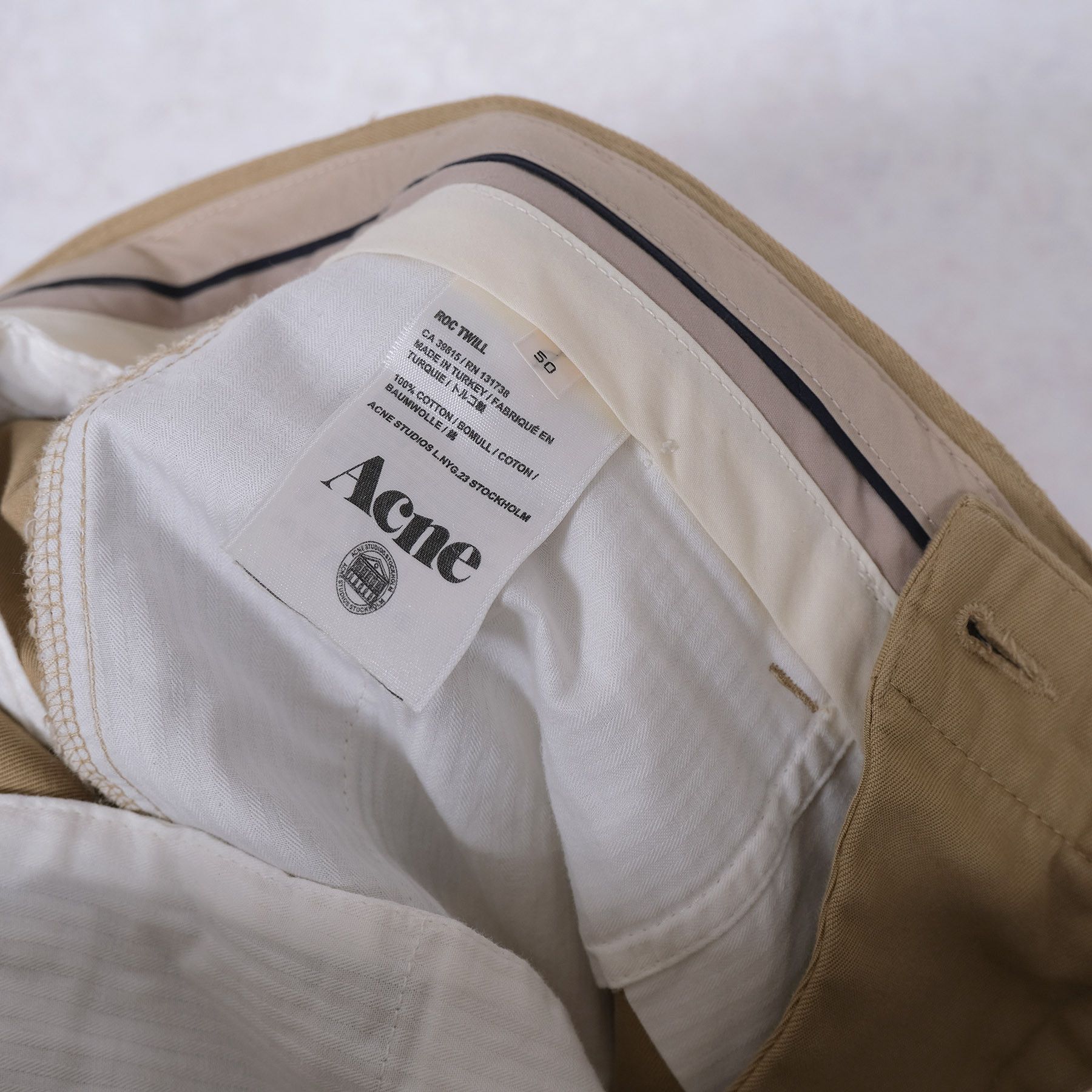 Acne Studios Acne Studios, Cotton Pants, Size 50EU, Slim, Khaki, RRP 550e Size US 34 / EU 50 - 4 Thumbnail