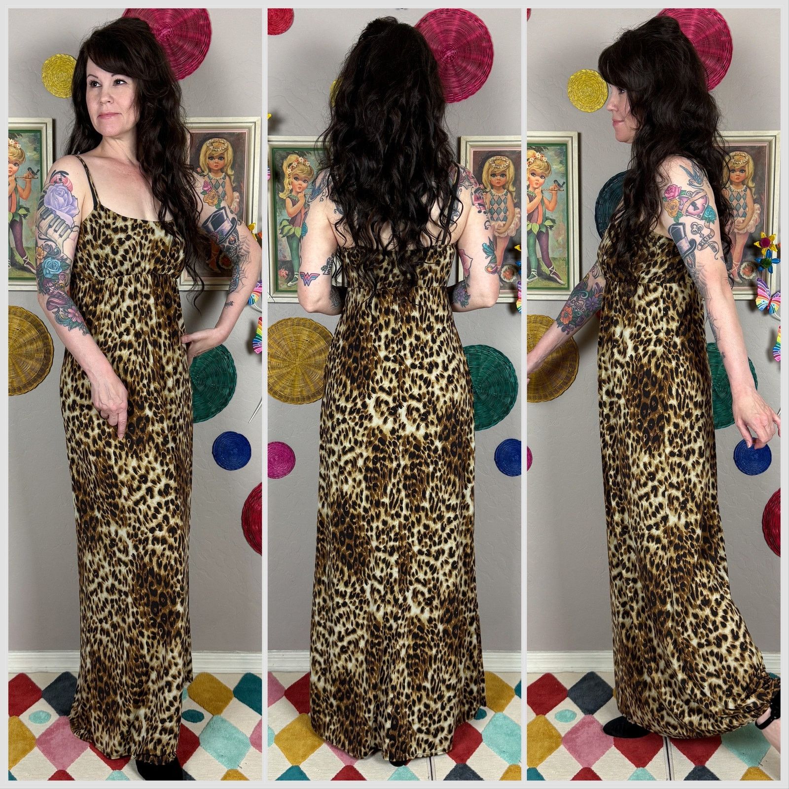 Vintage Vintage 1990s Leopard Print Sleeveless Slipdress Size S / US 4 / IT 40 - 2 Thumbnail