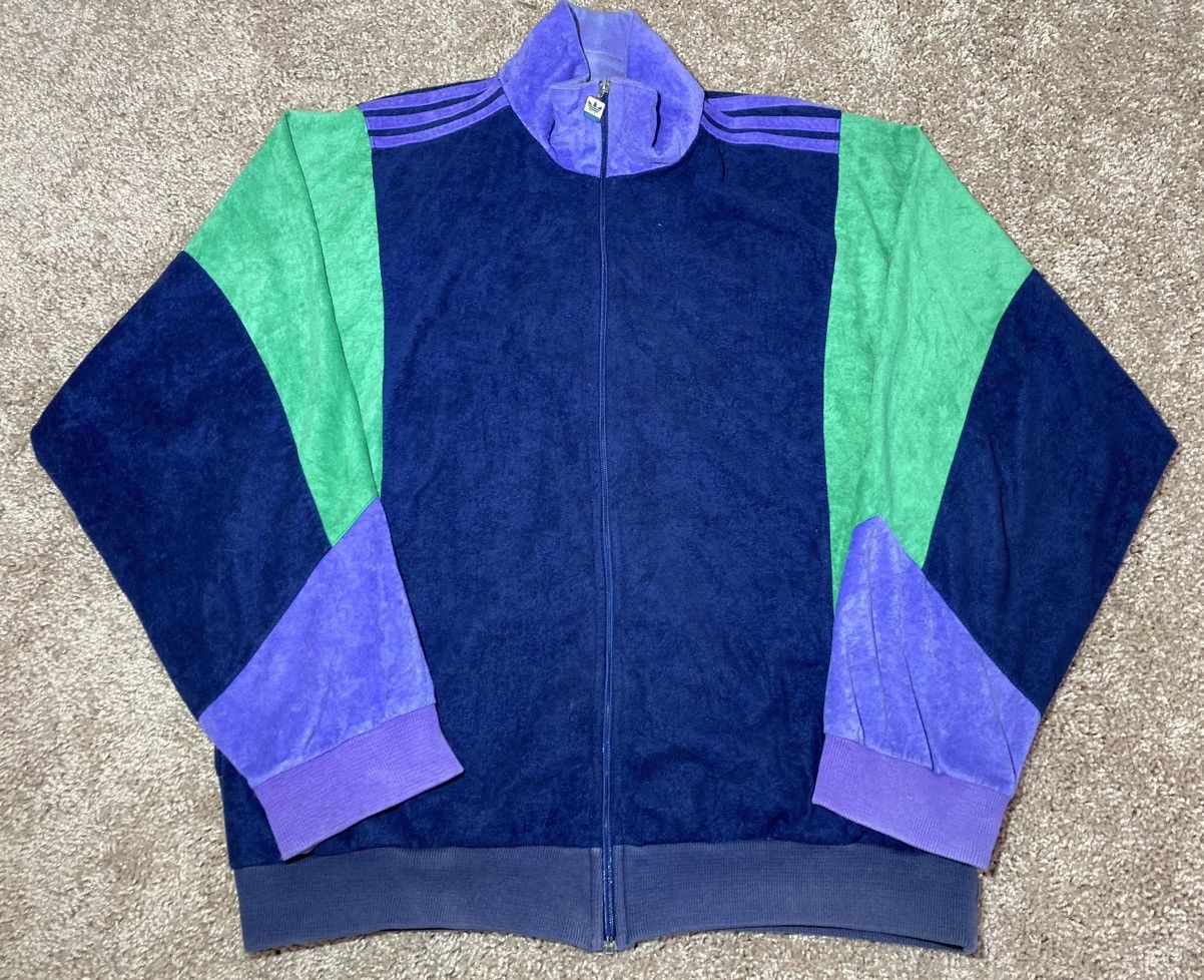 Adidas × Anime 80s Adidas Evangelion Unit 01 Velour Track Jacket Velvet 90s Size US M / EU 48-50 / 2 - 1 Thumbnail
