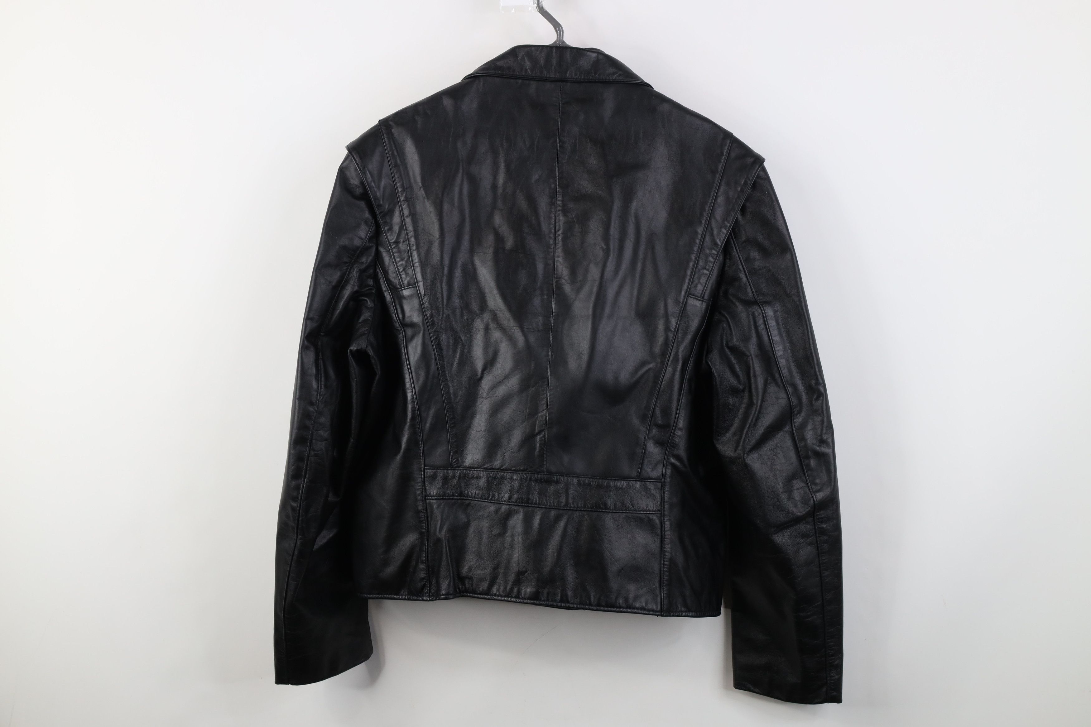 Vintage Vintage 90s Streetwear Lined Leather Full Zip Jacket Black Size US M / EU 48-50 / 2 - 12 Thumbnail