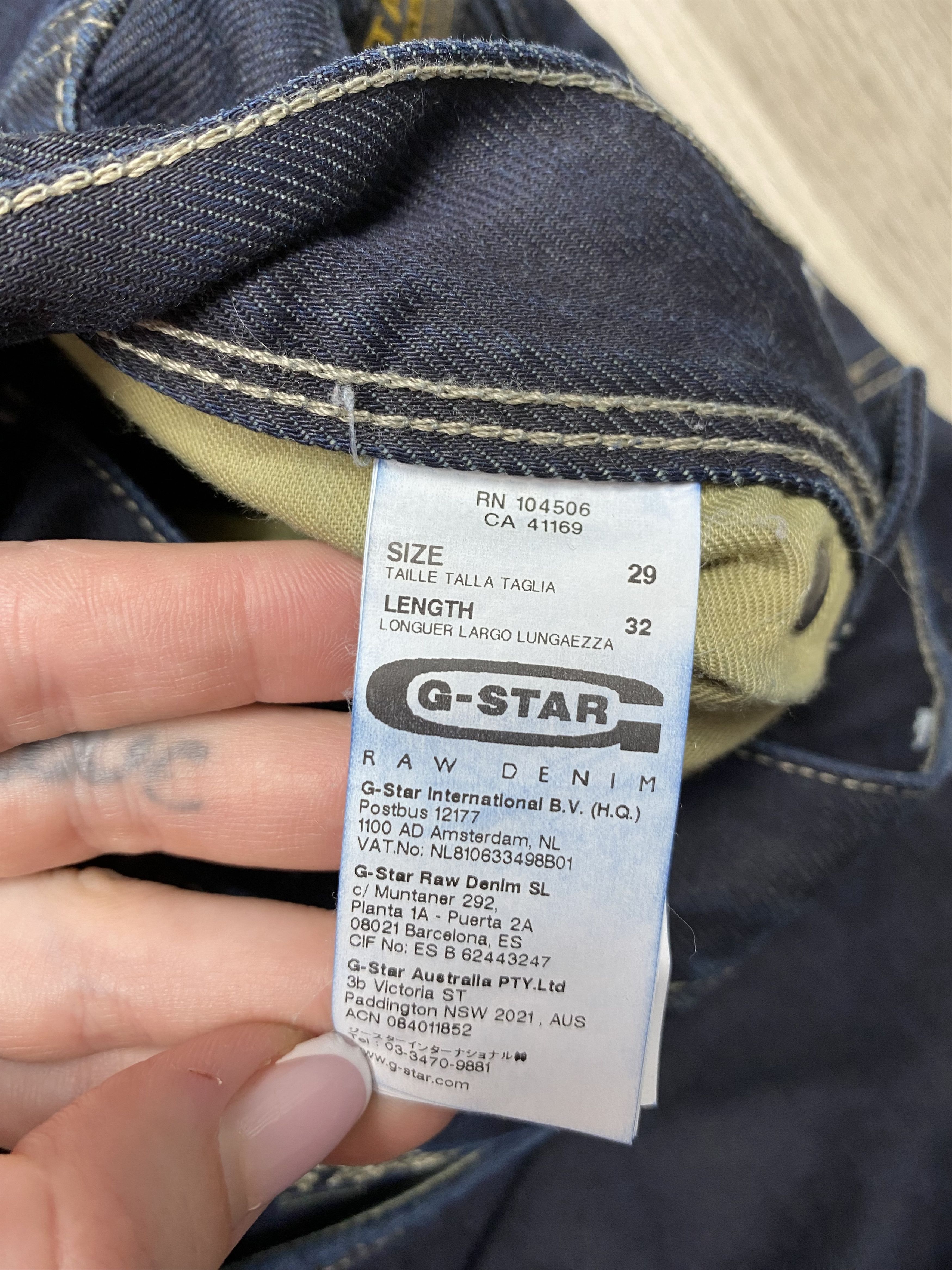 G Star Raw Vintage Mens Denim Jack Pants Jeans