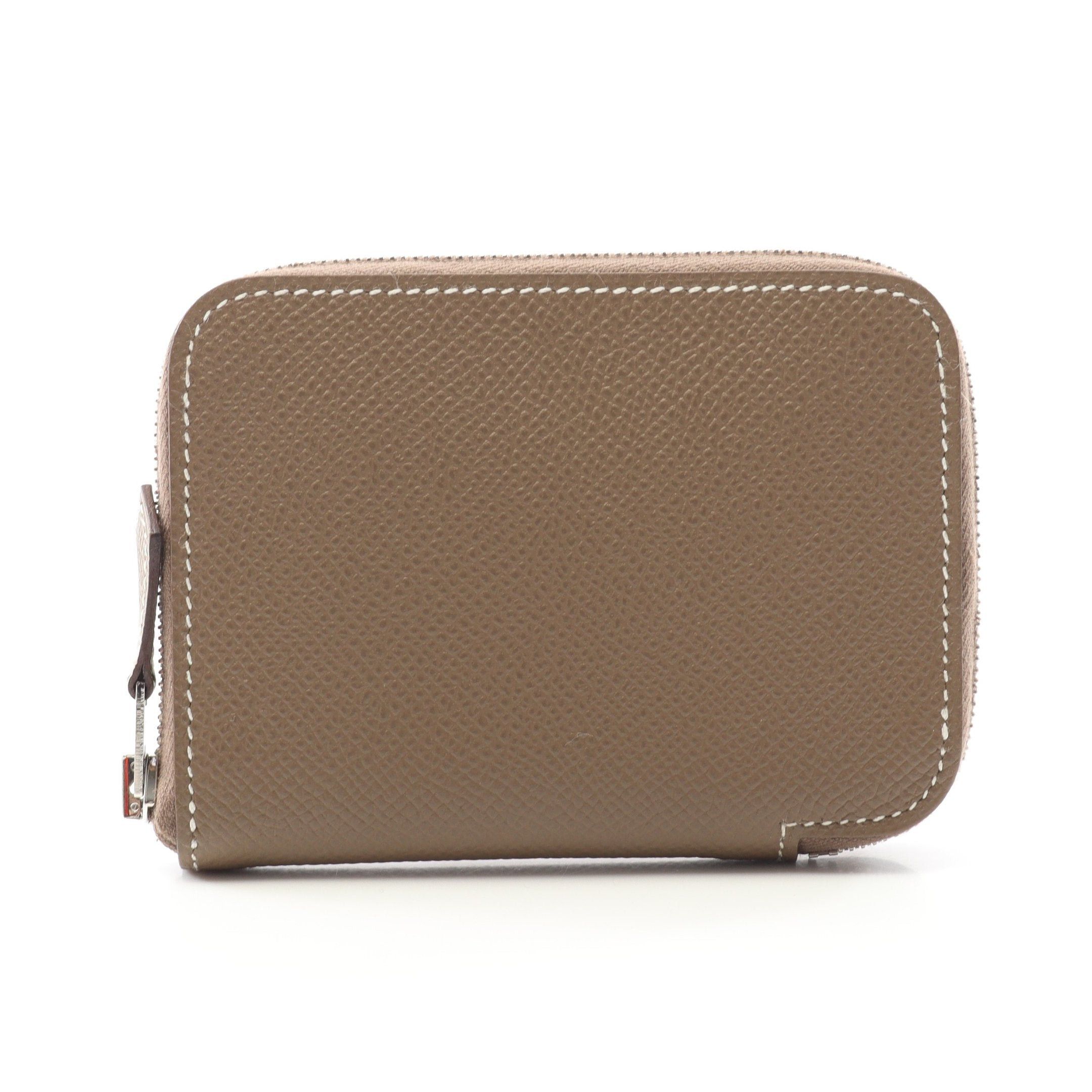Hermes Hermes Azap Compact Mini Etoupe Coin Purse Veau Epsom Gray Brown Silver Hardware Z Stamp Size ONE SIZE - 1 Thumbnail
