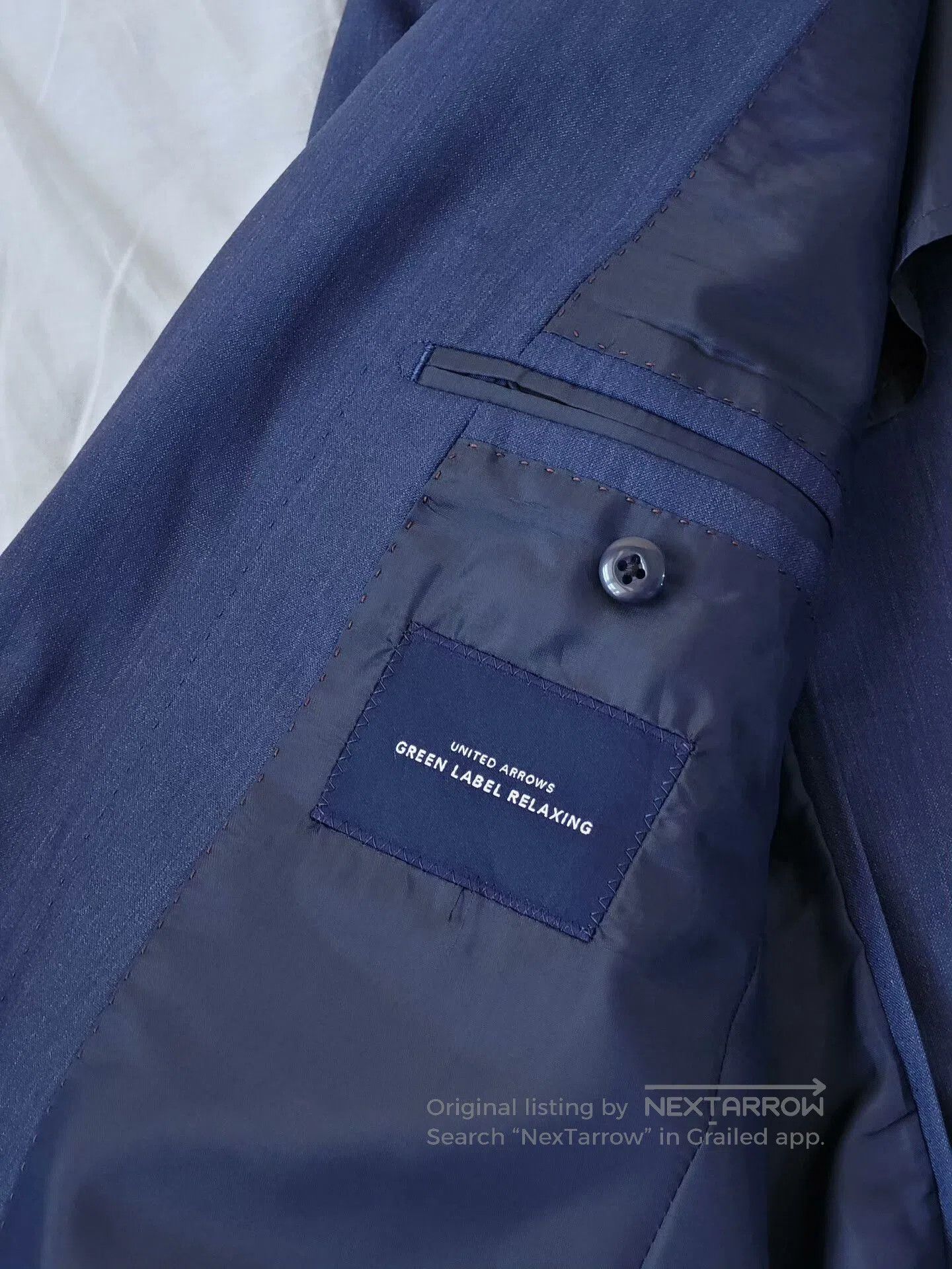 United Arrows Elegant Blue Wool Suit Jacket. Size US S / EU 44-46 / 1 - 7 Thumbnail
