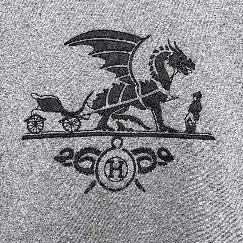 Hermes Hermes Gray Dragon Printed Sweatshirt Size XL / US 12-14 / IT 48-50 - 5 Thumbnail
