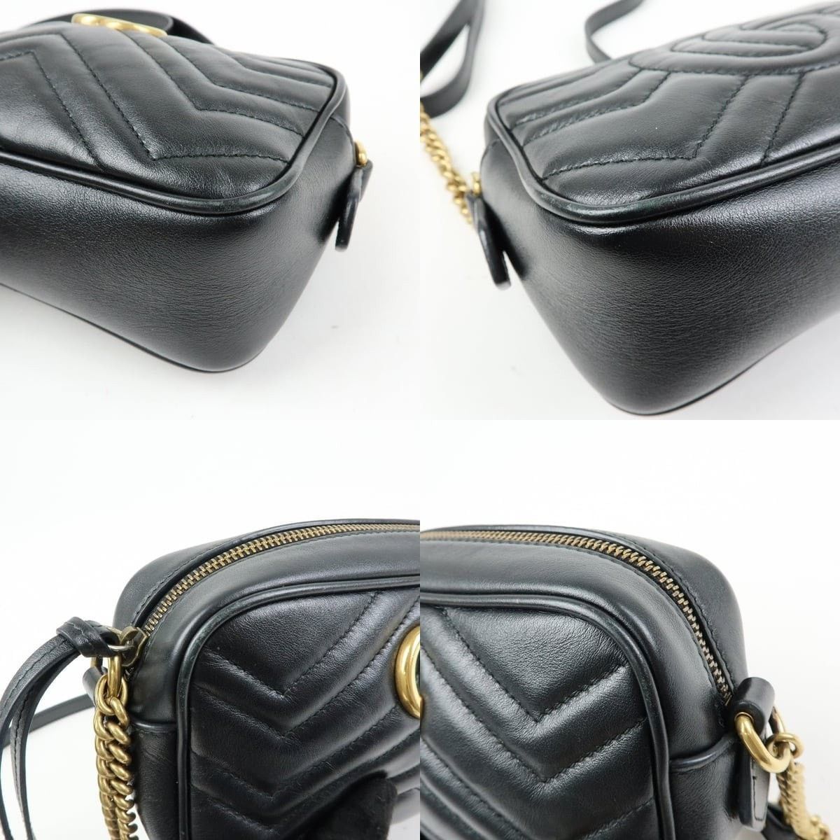 Gucci Gucci GG Marmont Matelasse Mini Shoulder Bag Leather Black Size ONE SIZE - 5 Thumbnail