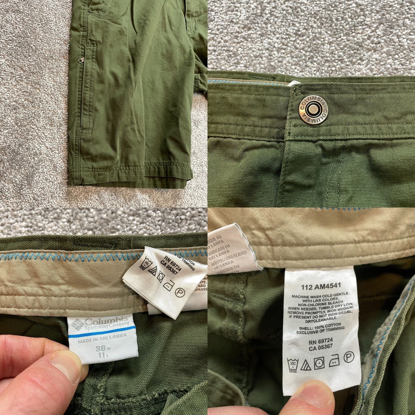 Vintage VINTAGE Columbia Chino Shorts Mens 38 Green Cotton Outdoor Hiking Adult 11" Inseam Snap Size US 38 / EU 54 - 8 Thumbnail