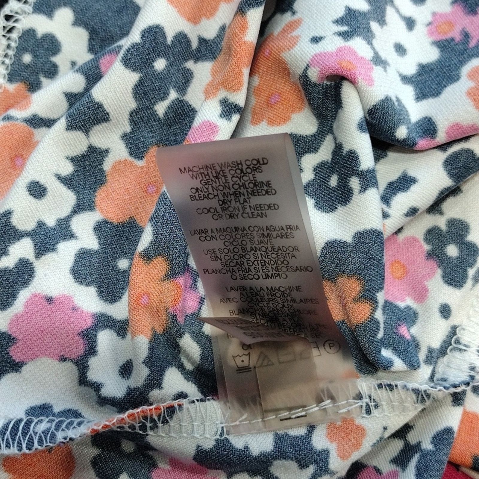 Tommy Hilfiger Tommy Hilfiger Navy Pink Orange Floral Flower Stretchy Dress Size XL / US 12-14 / IT 48-50 - 8 Thumbnail