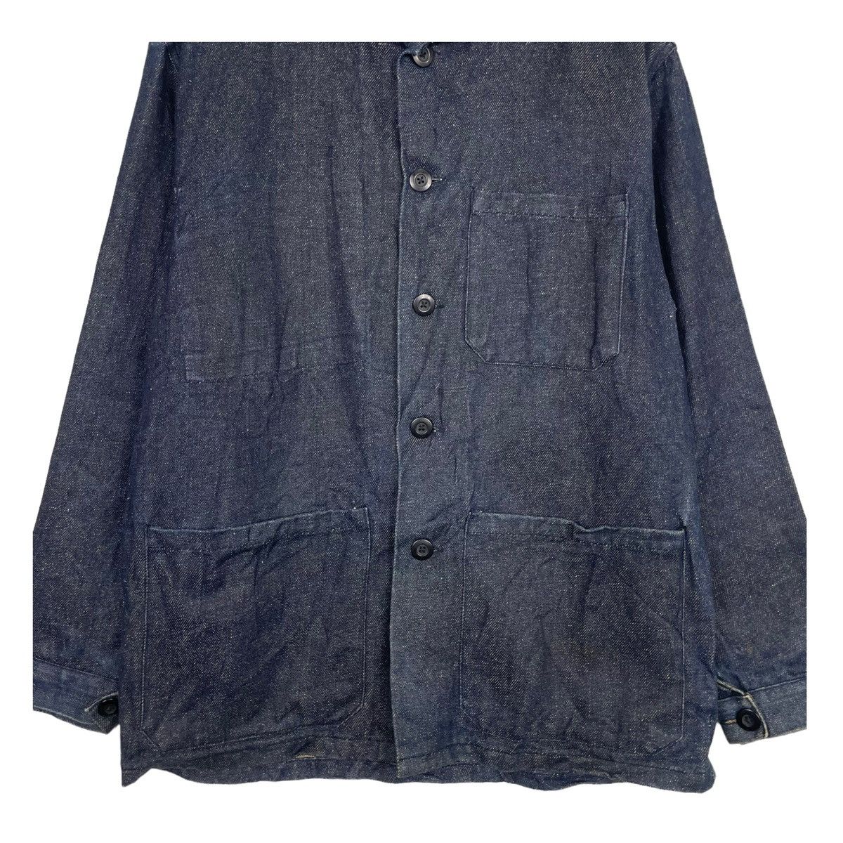 45rpm × Indigo × Japanese Brand 💥 ORANGE HELMET INDIGO CHORE DENIM SHAWL COLLAR JACKET Size US M / EU 48-50 / 2 - 5 Thumbnail