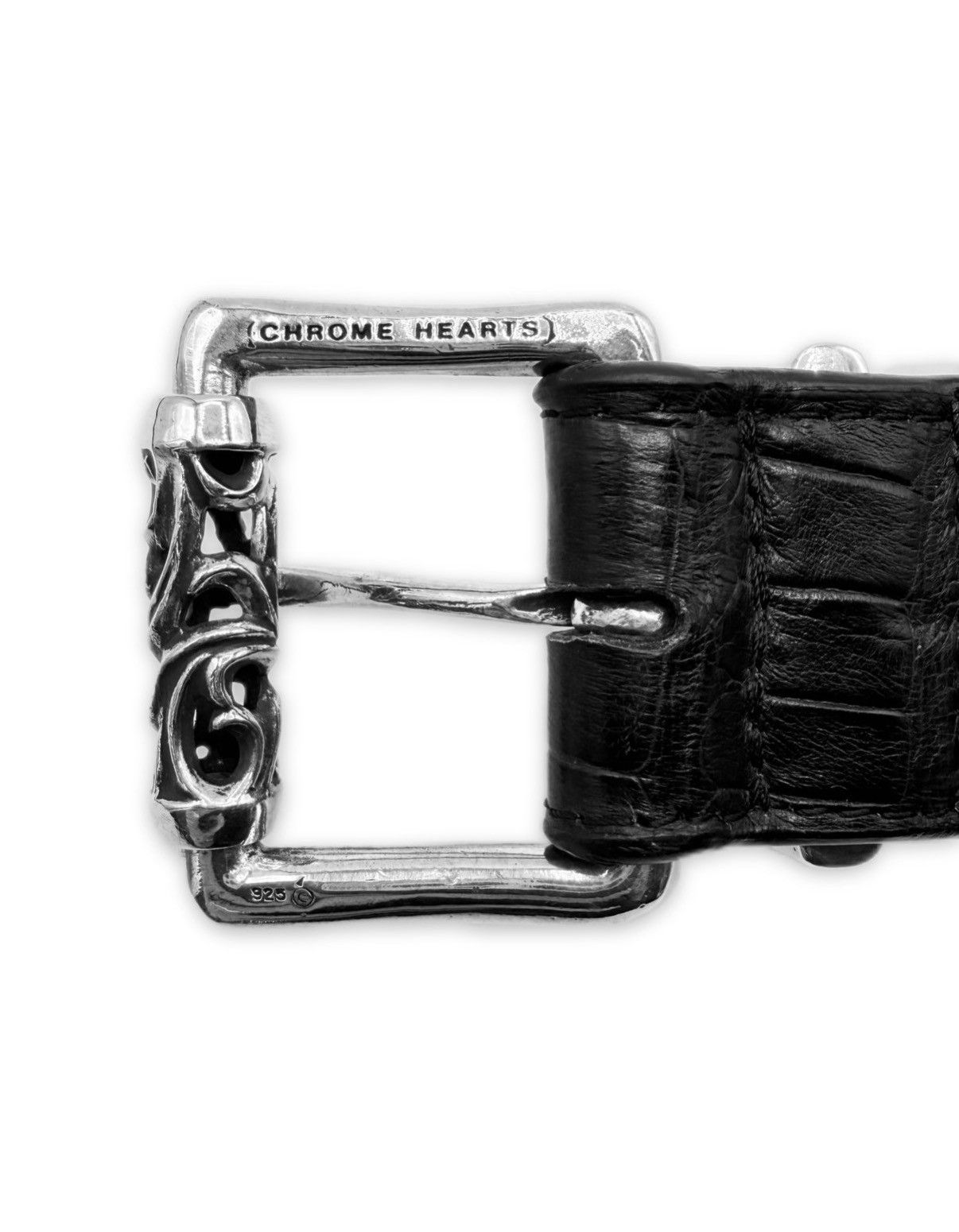 Chrome Hearts Chrome Hearts Alligator Leather Pyramid Stud .925 Silver Black Roller Belt Size 34 - 6 Thumbnail