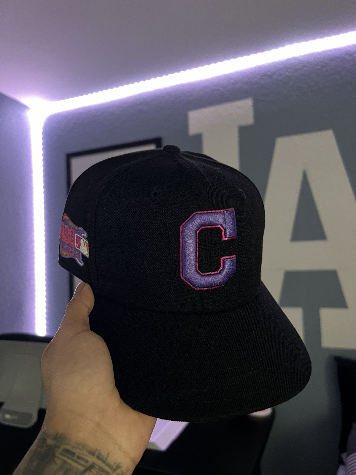 image of Hat Club x New Era Cleveland Indians- Aux Pack OG “Kid Cudi” By Hc in Black, Men's