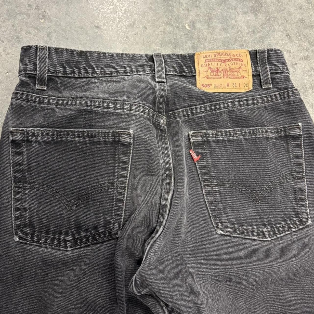 Levi's Vintage Levi's 505 Black Jeans Distressed Size US 30 / EU 46 - 3 Thumbnail