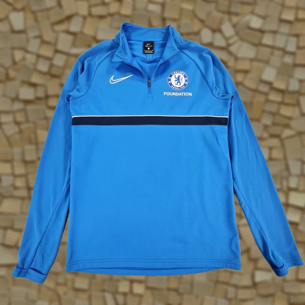Nike Nike Chelsea FC Mens Drill Top Small Academy 21 Quarter Zip Sweatshirt Size US M / EU 48-50 / 2 - 1 Thumbnail