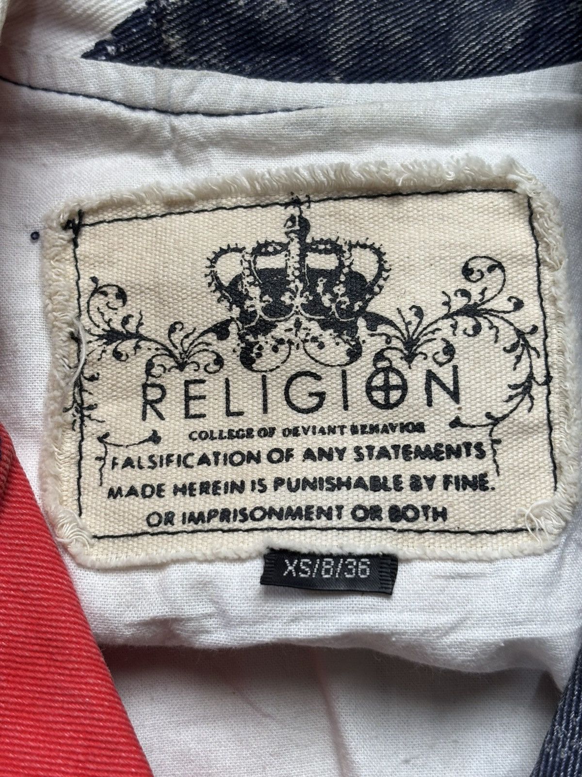 Hedi Slimane Union Jack Ramones Denim Jacket Size US XS / EU 42 / 0 - 3 Thumbnail